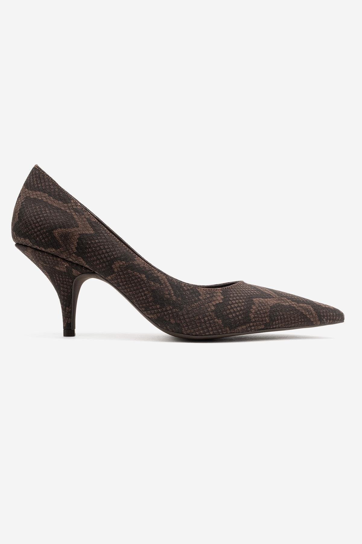 Marcus - Brown Patterned Heeled Shoe (Women)