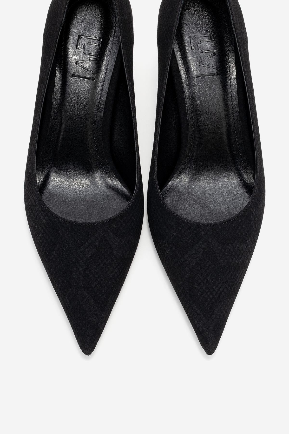 Marcus - Black Patterned Heeled Shoe (Women)
