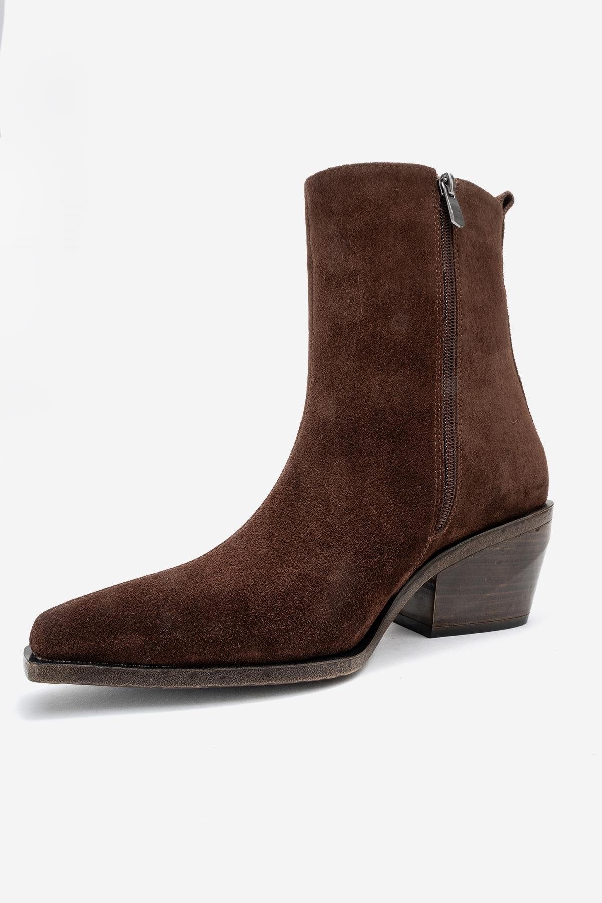 Lexia - Brown Genuine Leather Western Boot (Women)