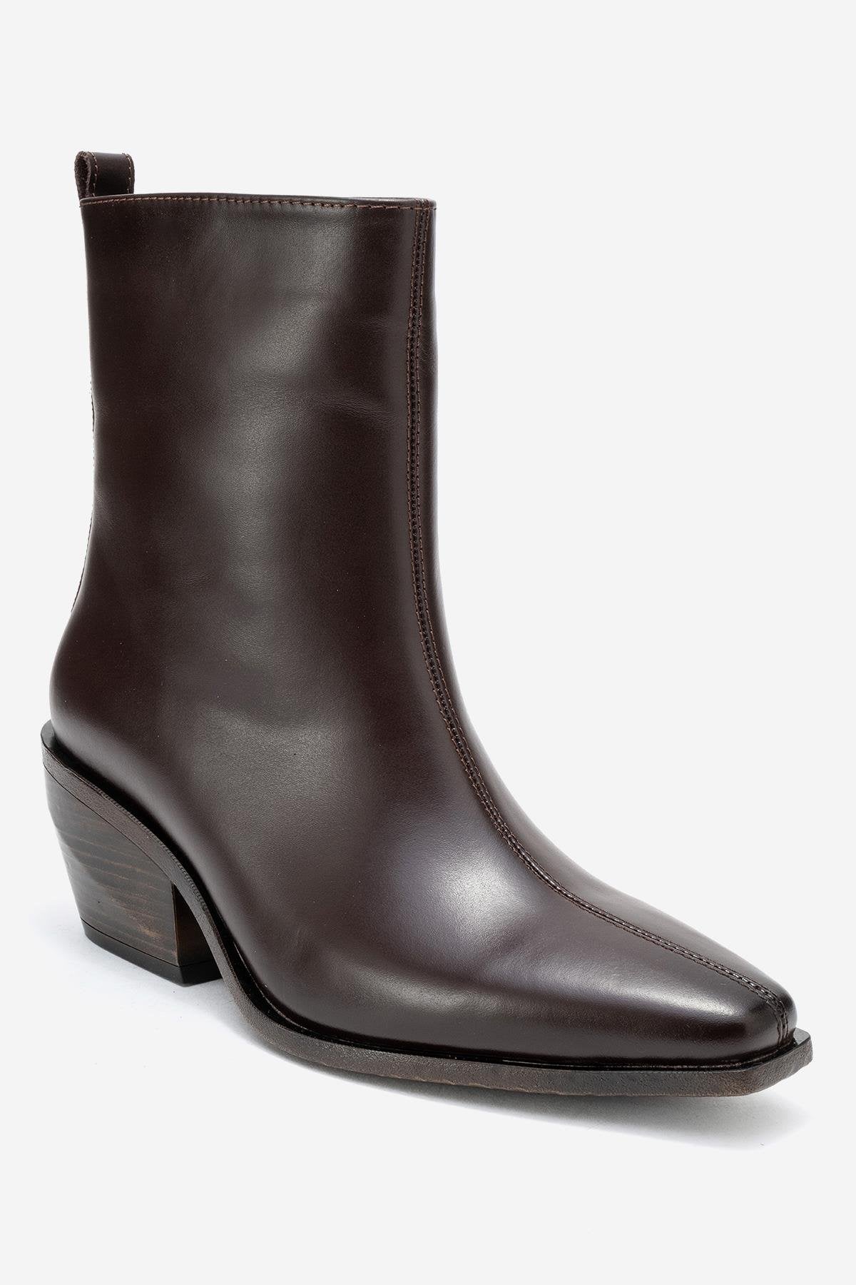 Lexia - Brown Genuine Leather Western Boot (Women)