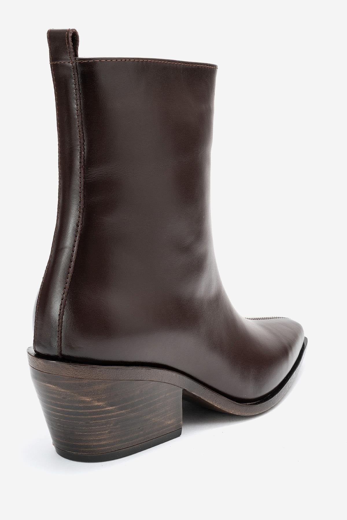 Lexia - Brown Genuine Leather Western Boot (Women)