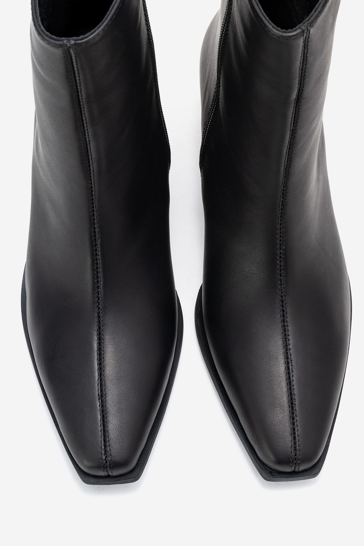 Lexia - Black Genuine Leather Western Boot (Women)