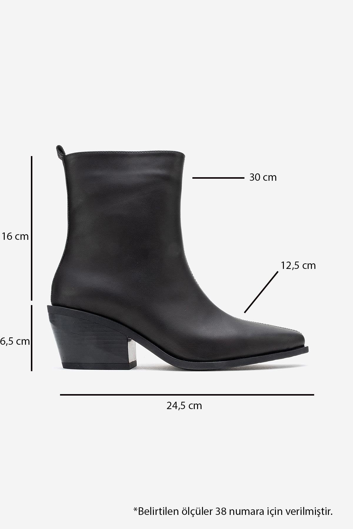 Lexia - Black Genuine Leather Western Boot (Women)