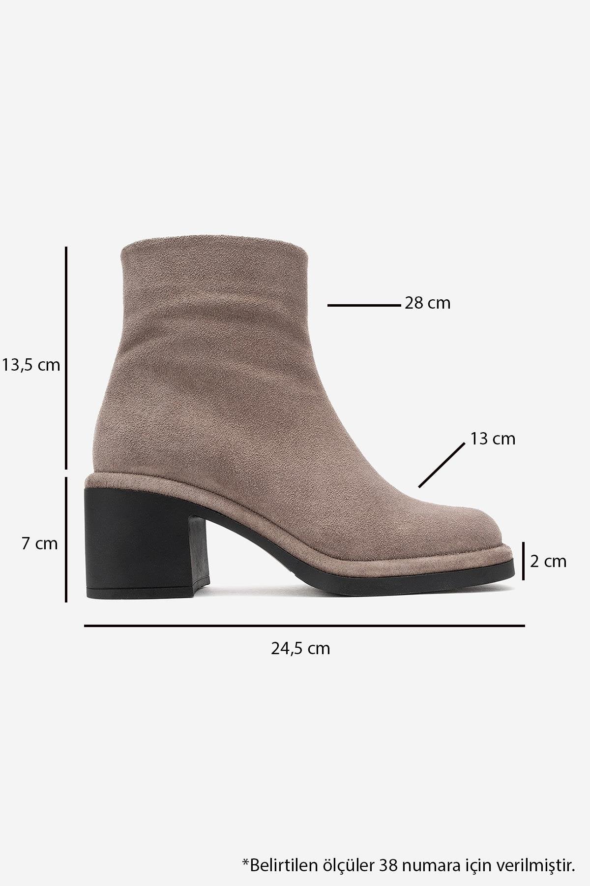 Junae - Taupe Genuine Leather Block Heel Boot (Women)