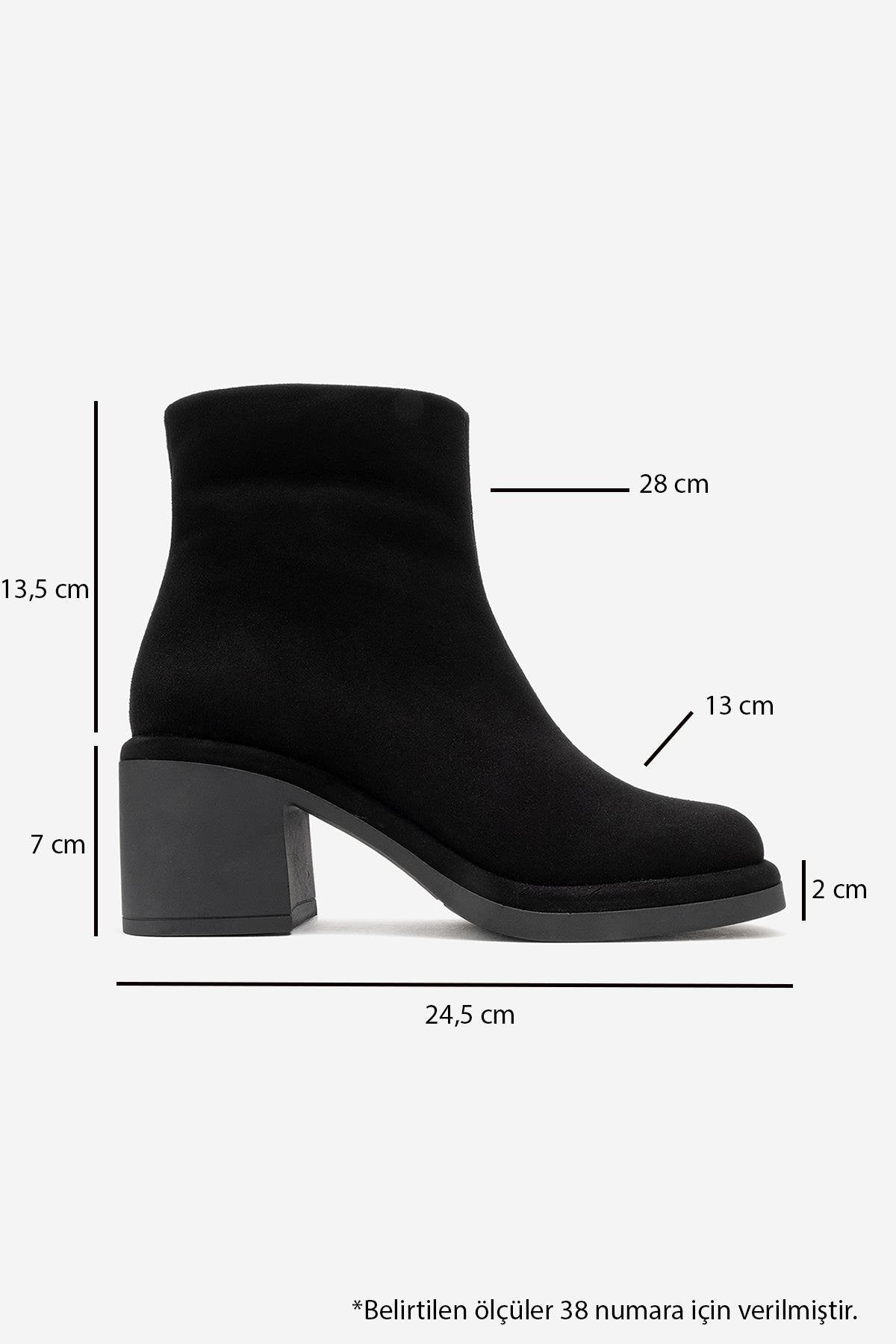 Junae - Black Genuine Leather Block Heel Boot (Women)