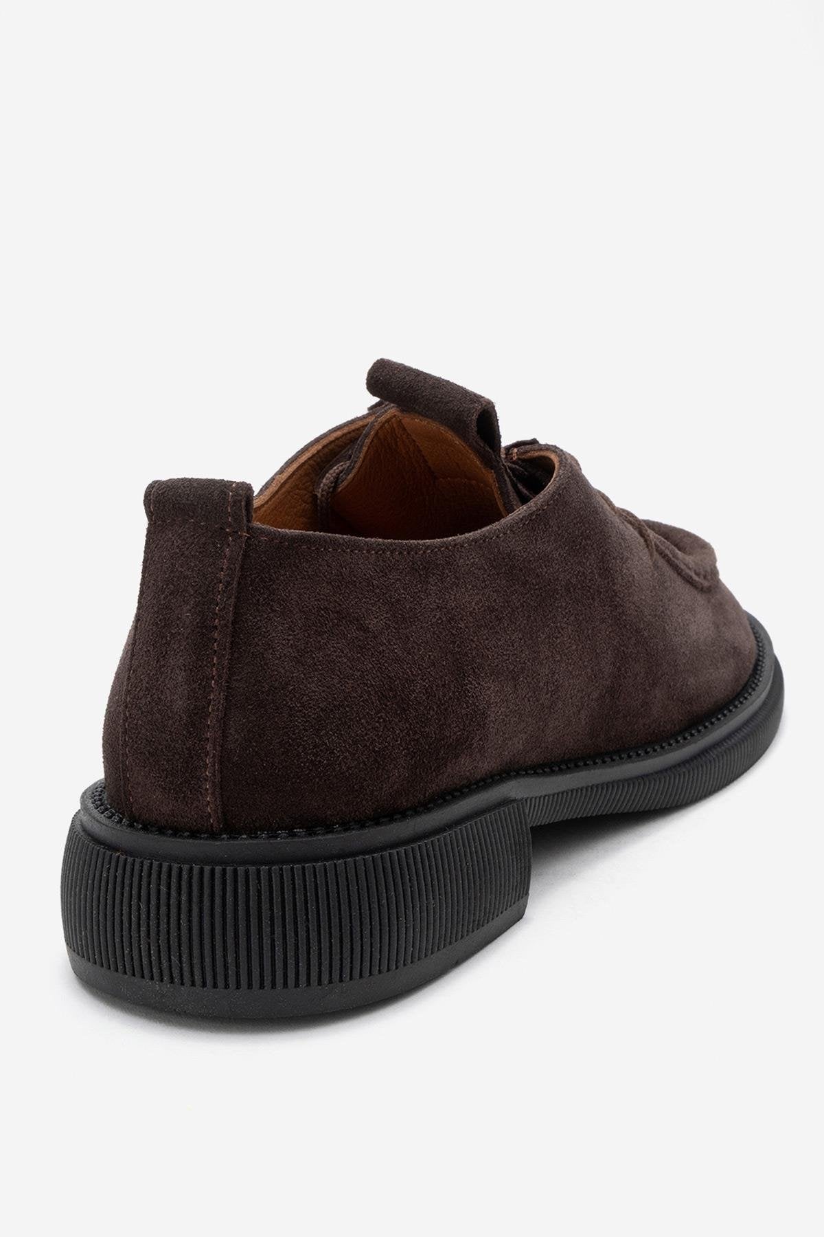 Band - Brown Suede Genuine Leather Lace-Up Loafer (Women)