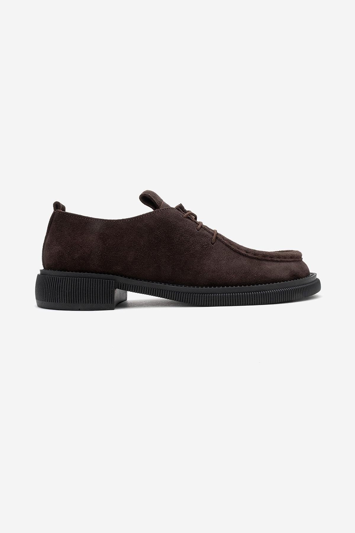 Band - Brown Suede Genuine Leather Lace-Up Loafer (Women)