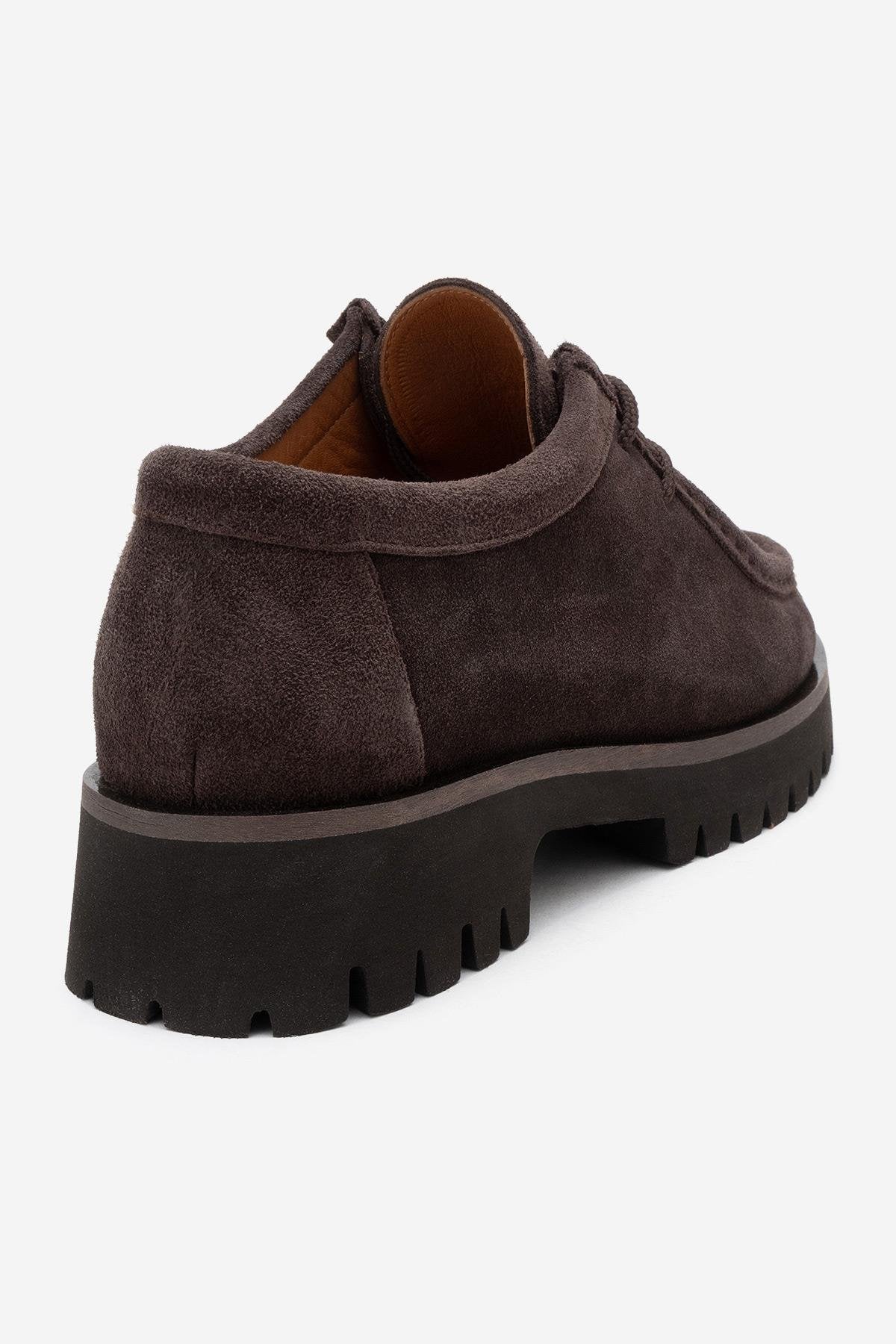 Talia - Brown Suede Genuine Leather Lace-Up Loafer (Women)