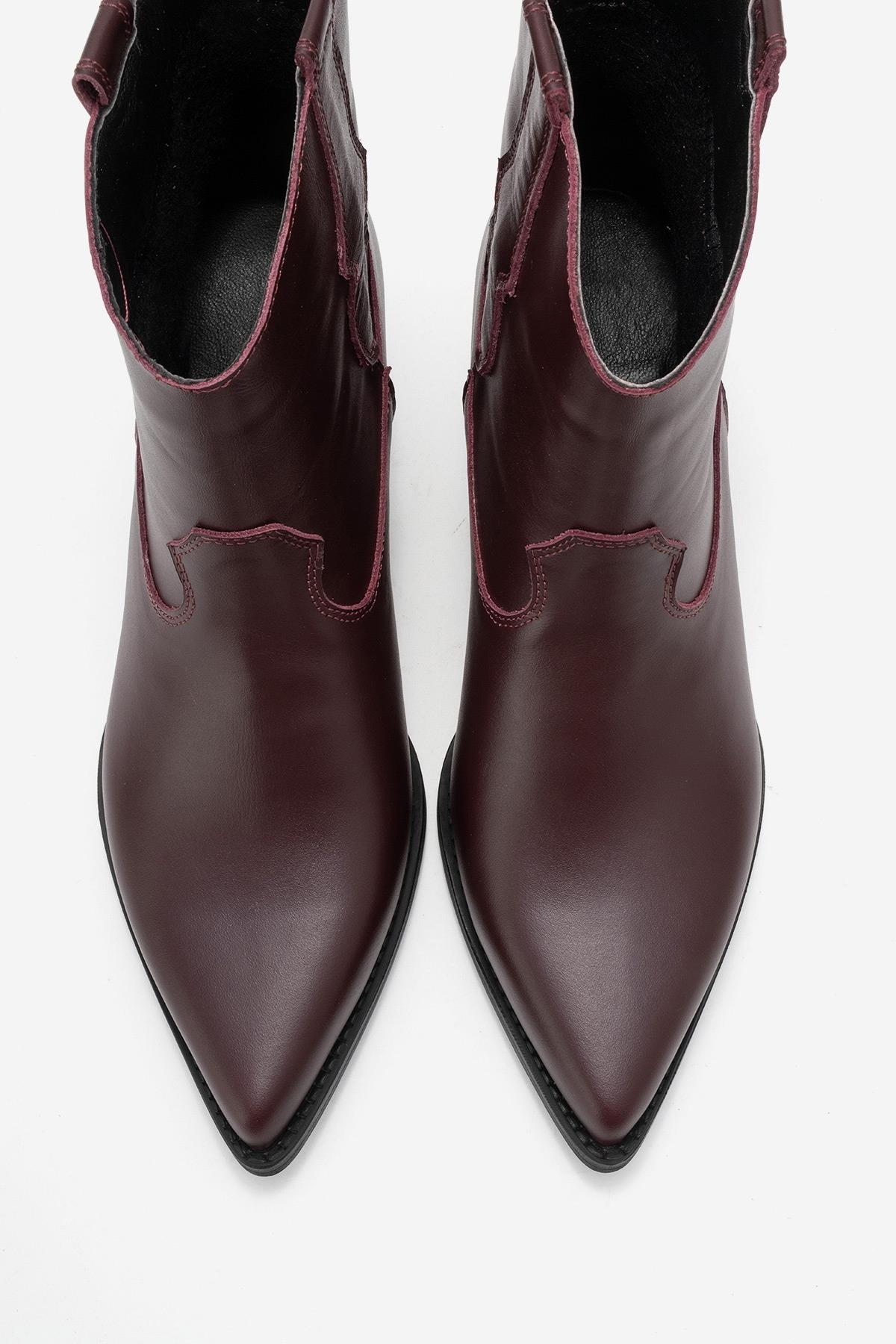 Elia - Burgundy Genuine Leather Western Boot (Women)