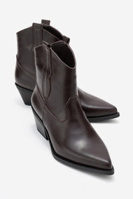 Elia - Brown Genuine Leather Western Boot (Women)