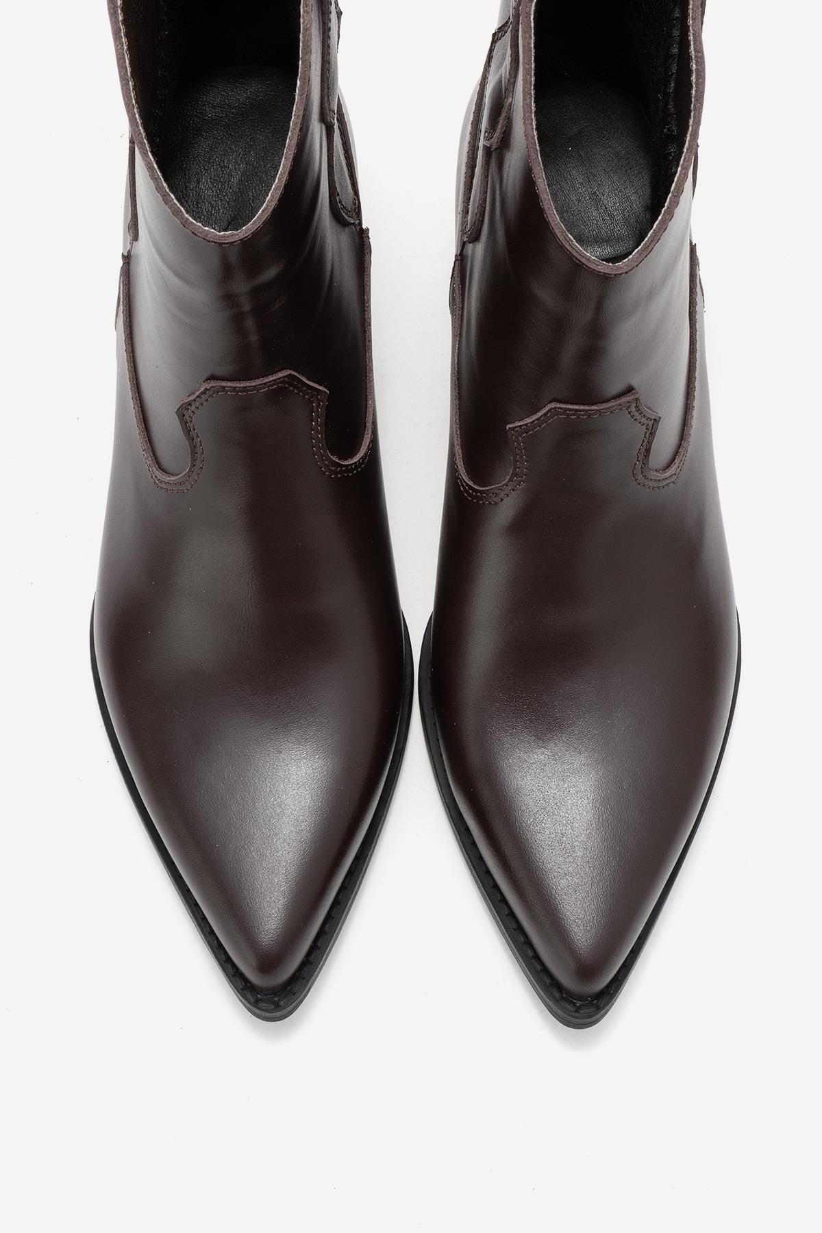 Elia - Brown Genuine Leather Western Boot (Women)