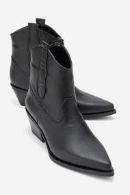 Elia - Black Genuine Leather Western Boot (Women)
