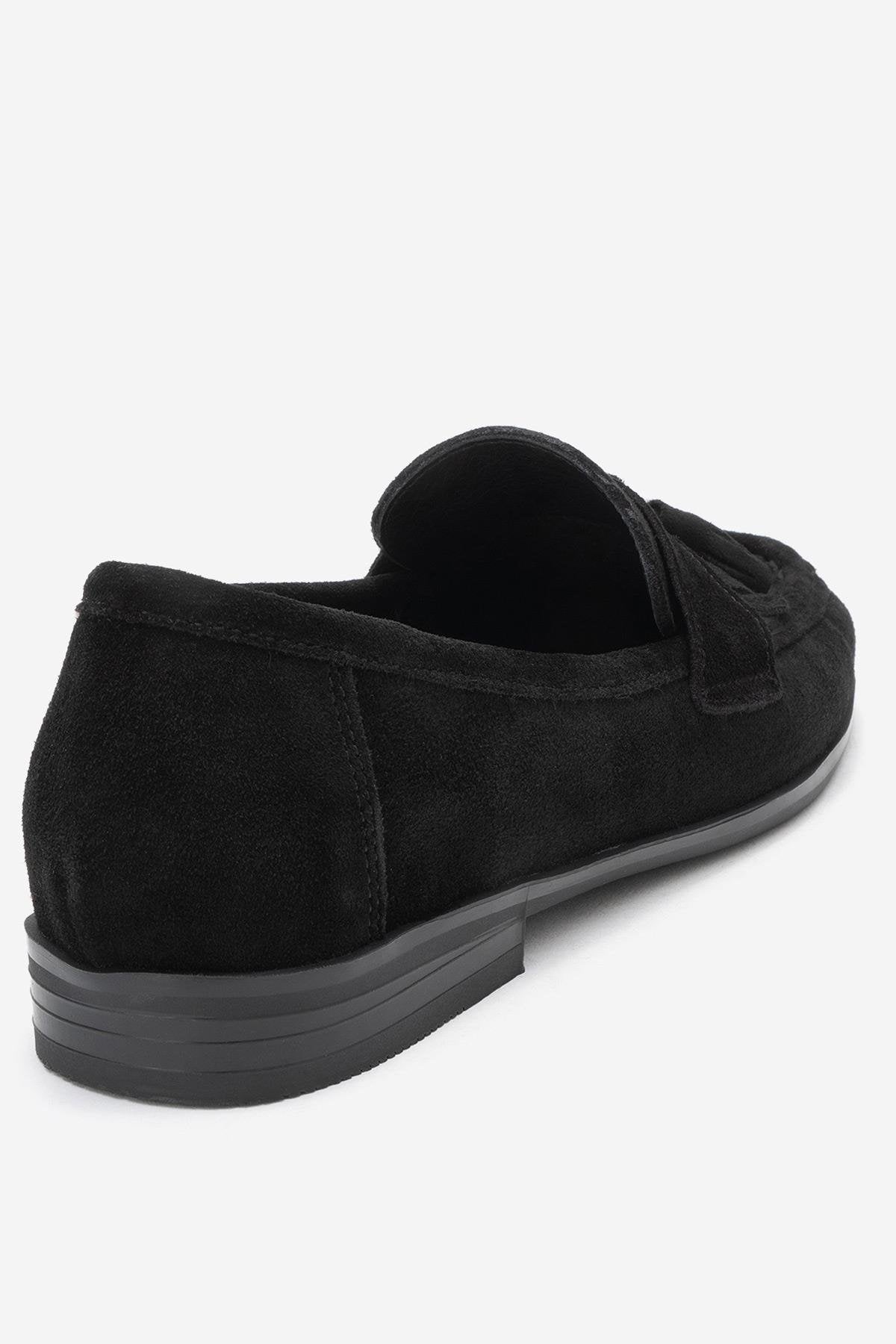 Lupen - Black Suede Tassel Genuine Leather Loafer (Women)