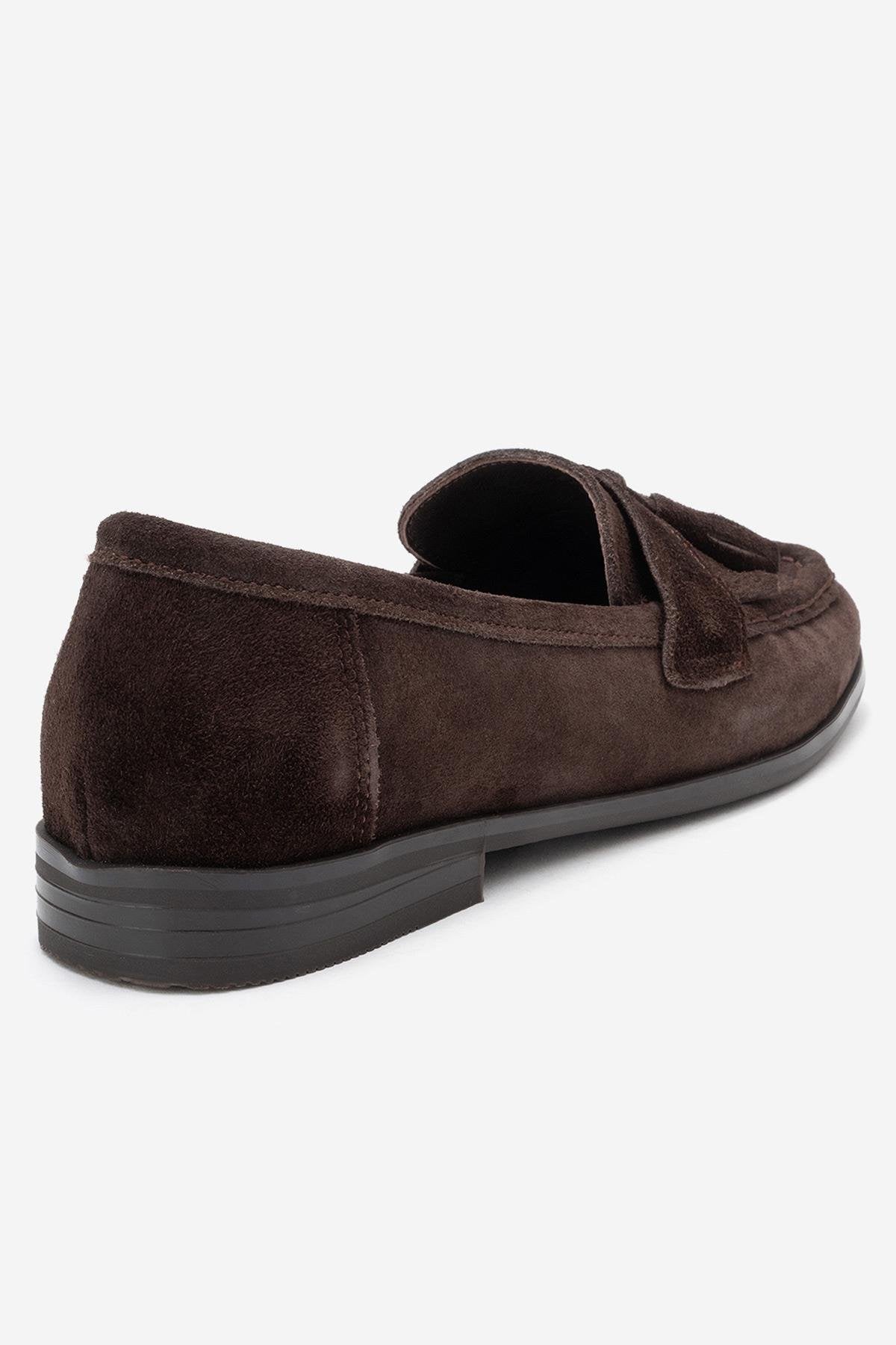 Lupen - Brown Suede Genuine Leather Tassel Loafer (Women)