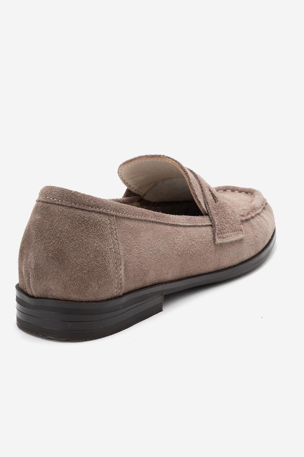 Valia - Taupe Suede Genuine Leather Loafer (Women)
