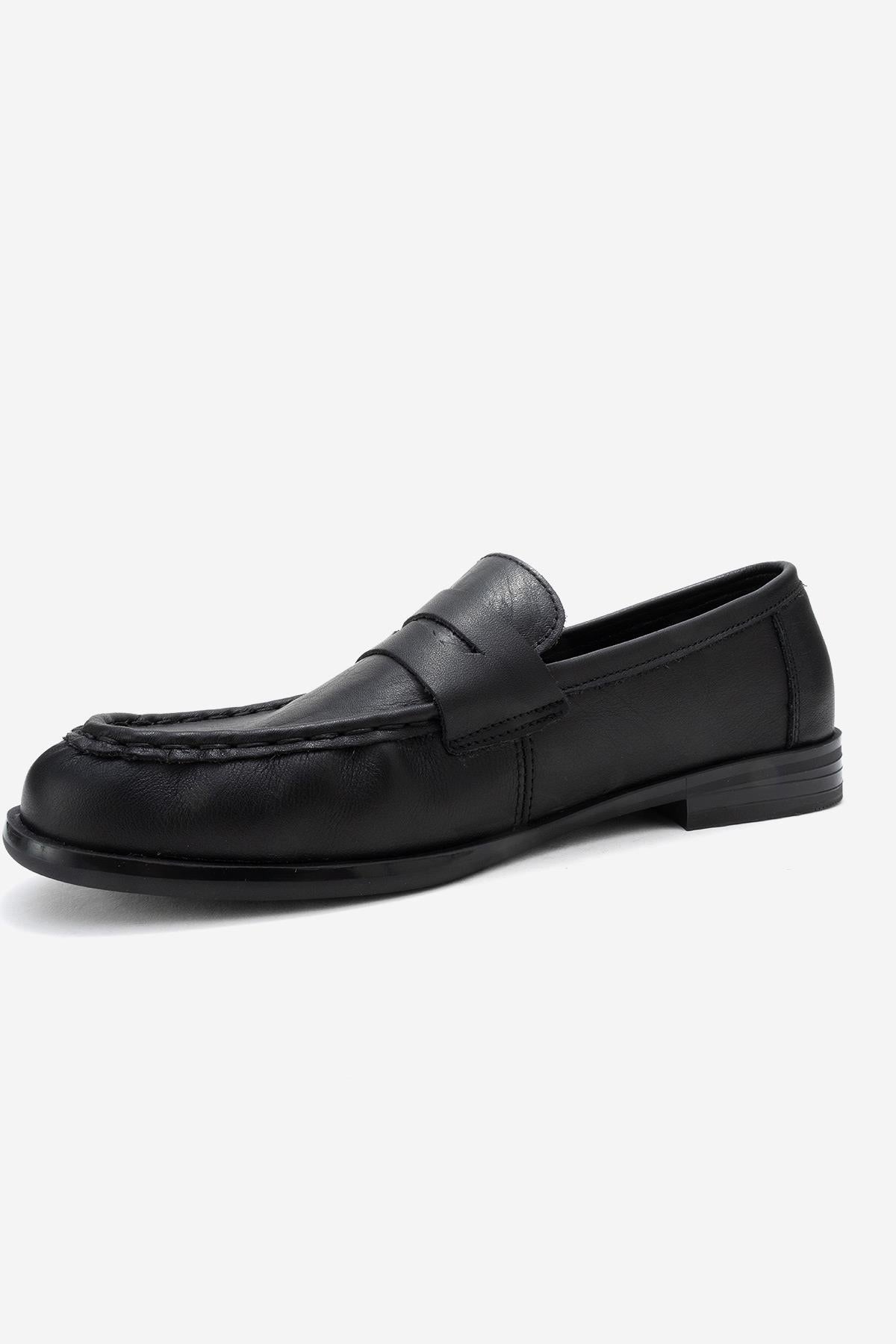 Valia - Black Genuine Leather Loafer (Women)