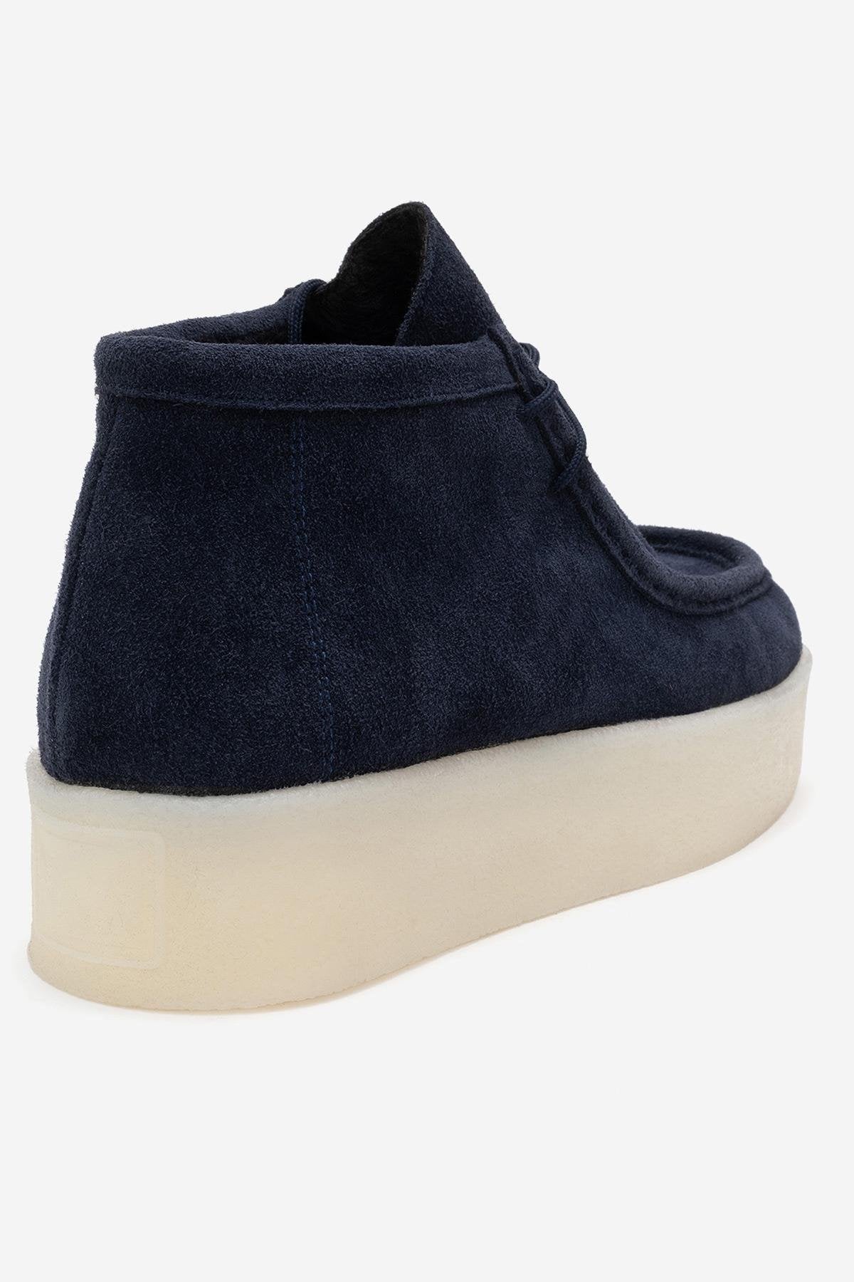 Melia - Navy Suede Genuine Leather Ankle Boot (Women)