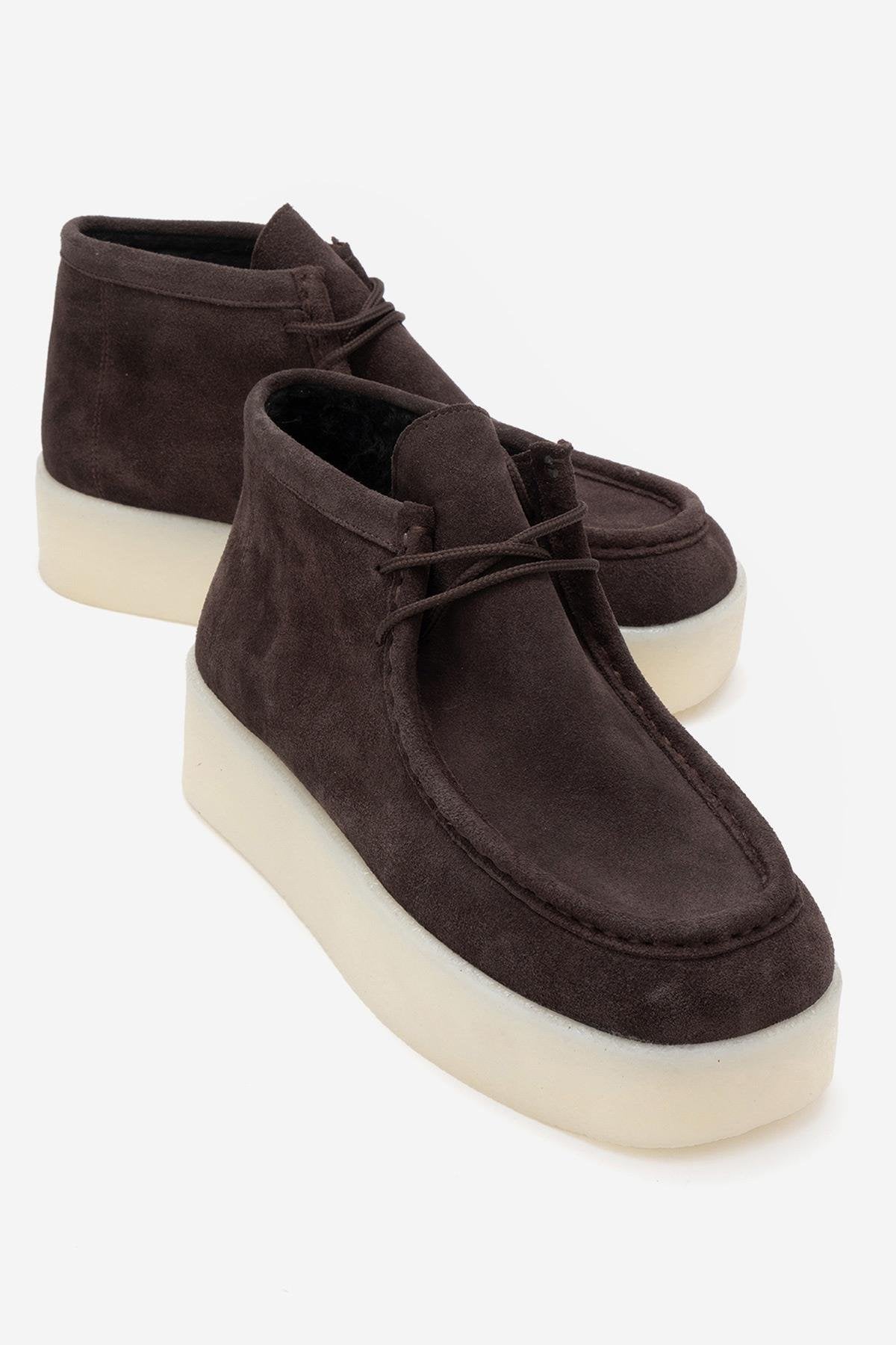 Melia - Brown Suede Genuine Leather Ankle Boot (Women)