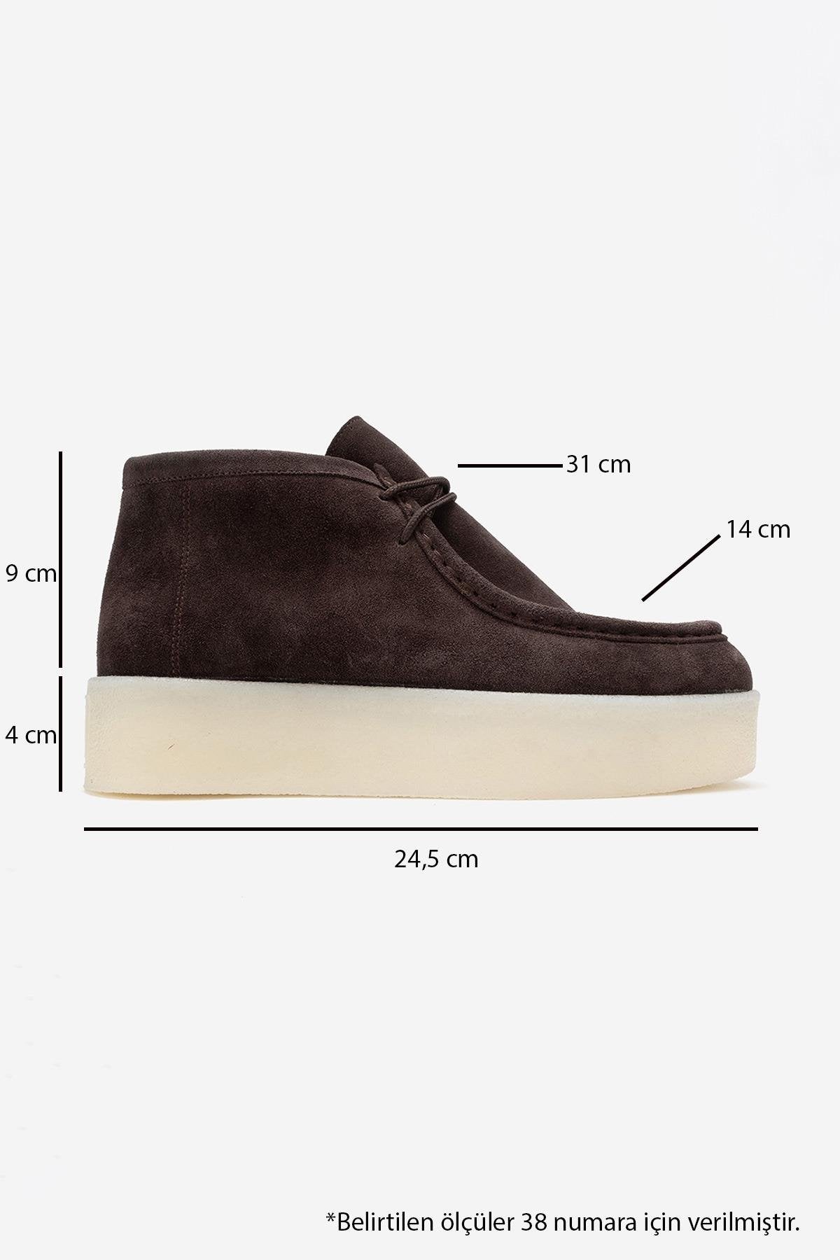 Melia - Brown Suede Genuine Leather Ankle Boot (Women)