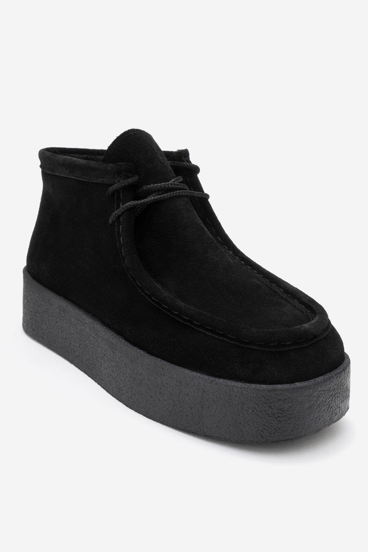 Melia - Black Suede Genuine Leather Ankle Boot (Women)