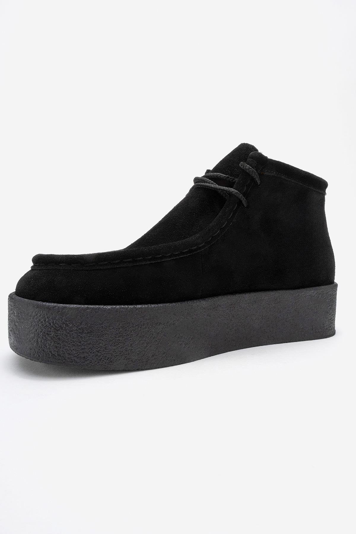 Melia - Black Suede Genuine Leather Ankle Boot (Women)