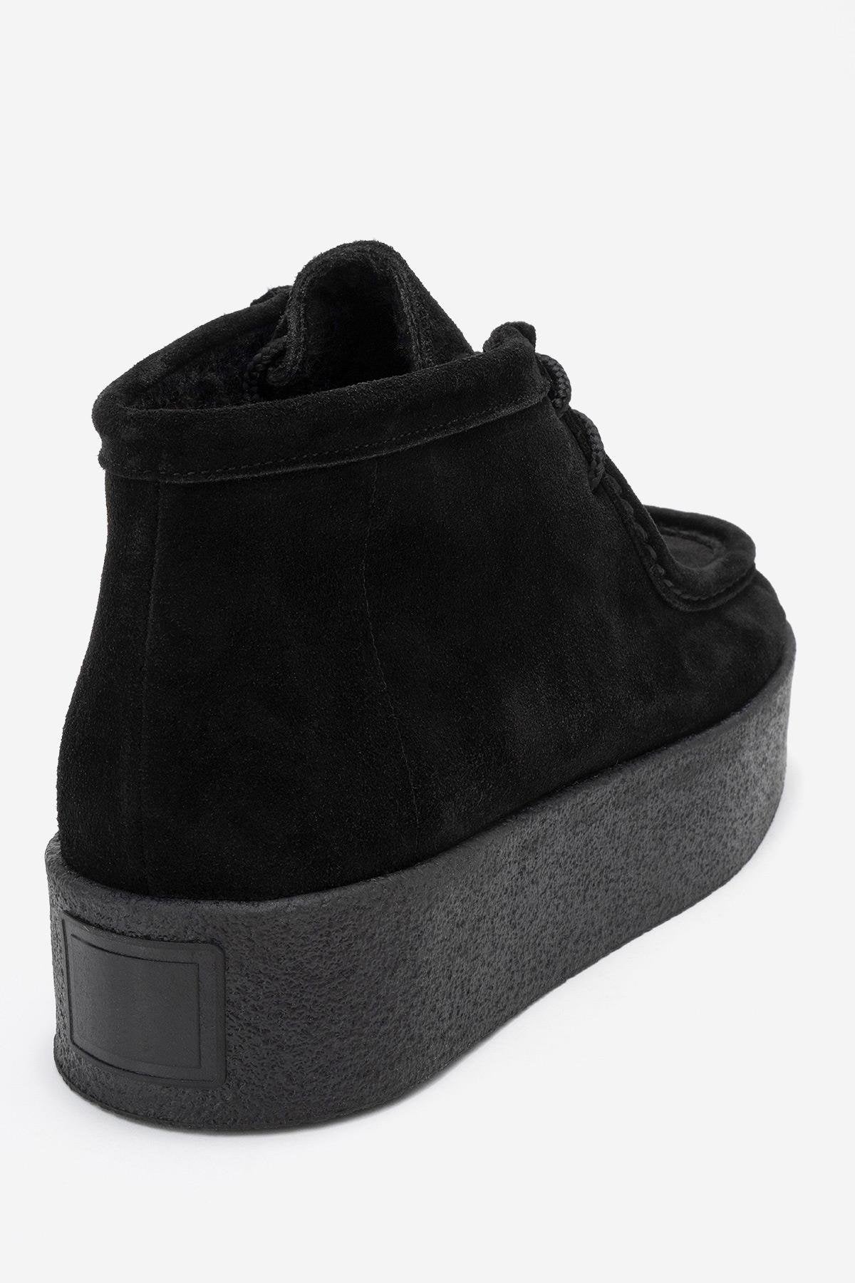 Melia - Black Suede Genuine Leather Ankle Boot (Women)