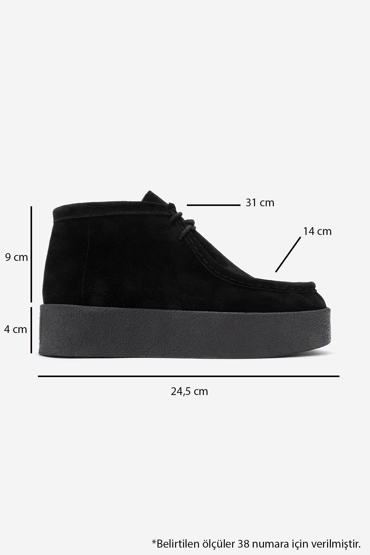 Melia - Black Suede Genuine Leather Ankle Boot (Women)