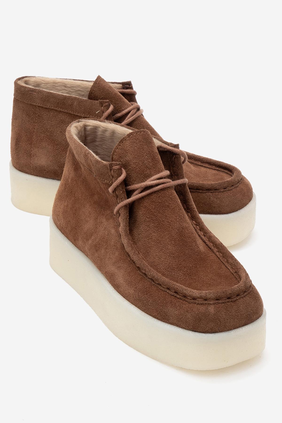 Melia - Cognac Suede Genuine Leather Ankle Boot (Women)