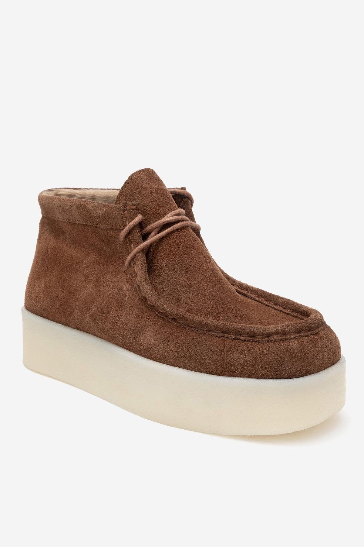 Melia - Cognac Suede Genuine Leather Ankle Boot (Women)