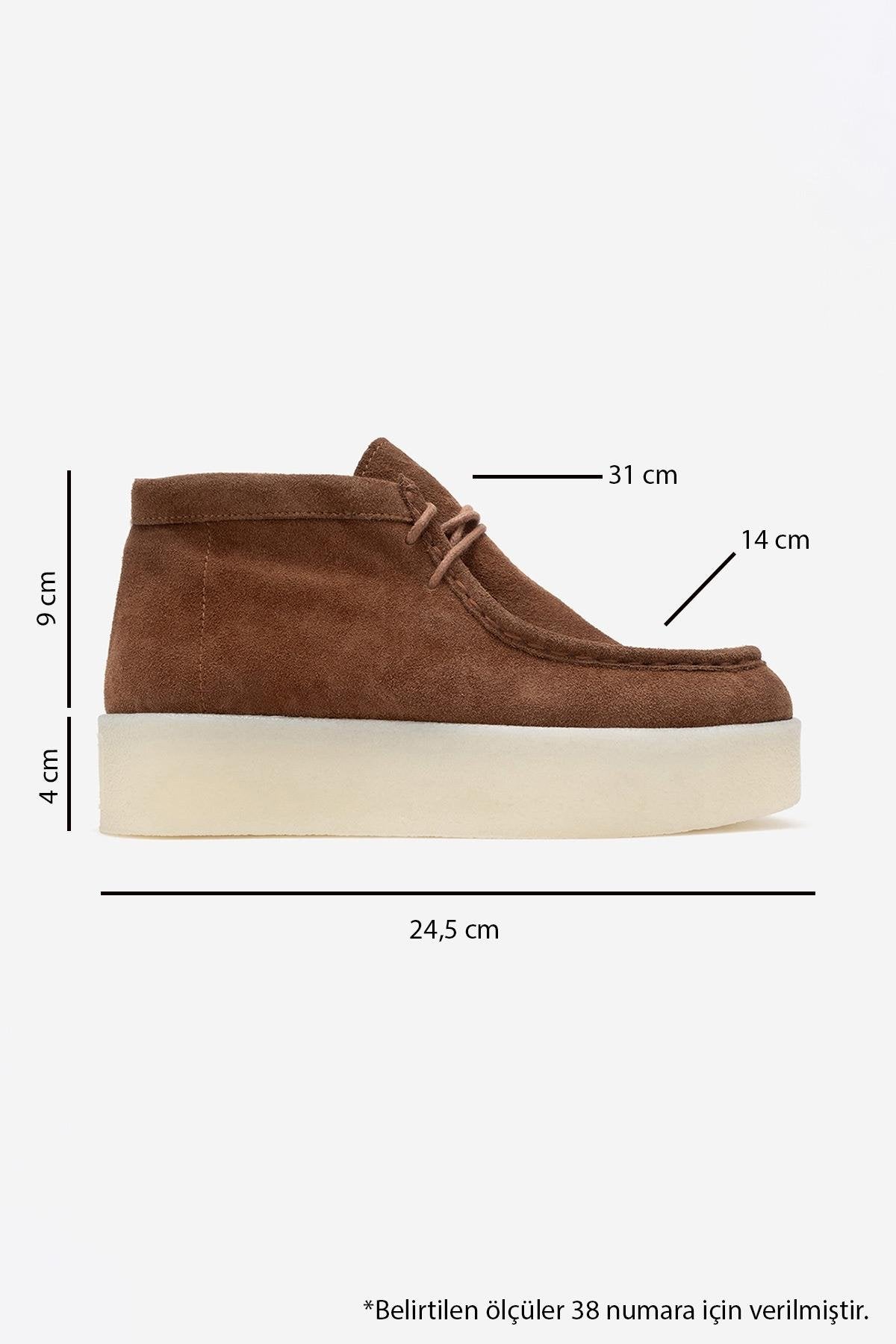 Melia - Cognac Suede Genuine Leather Ankle Boot (Women)