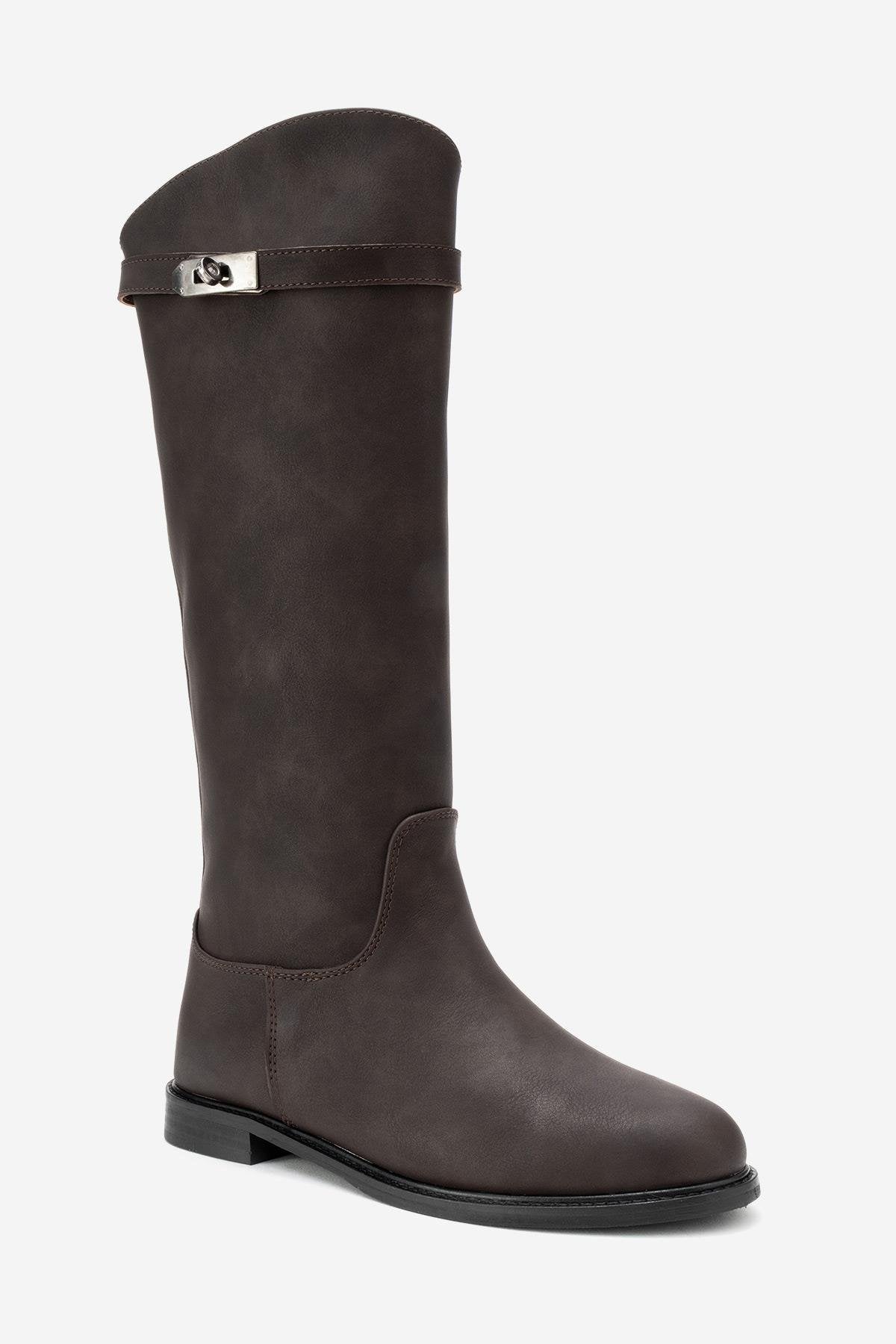 Yoko - Brown Nubuck Riding Boot (women)