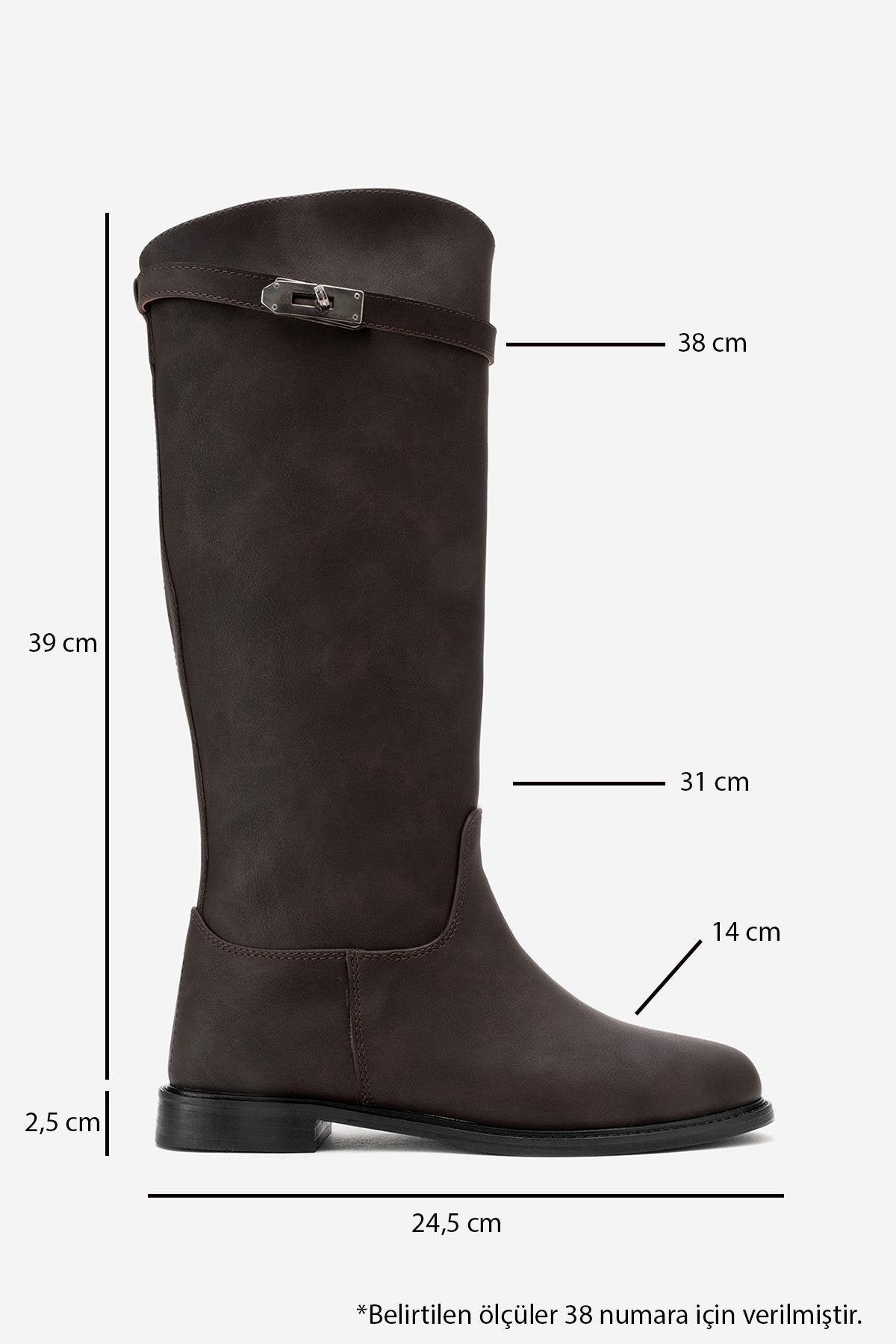 Yoko - Brown Nubuck Riding Boot (women)