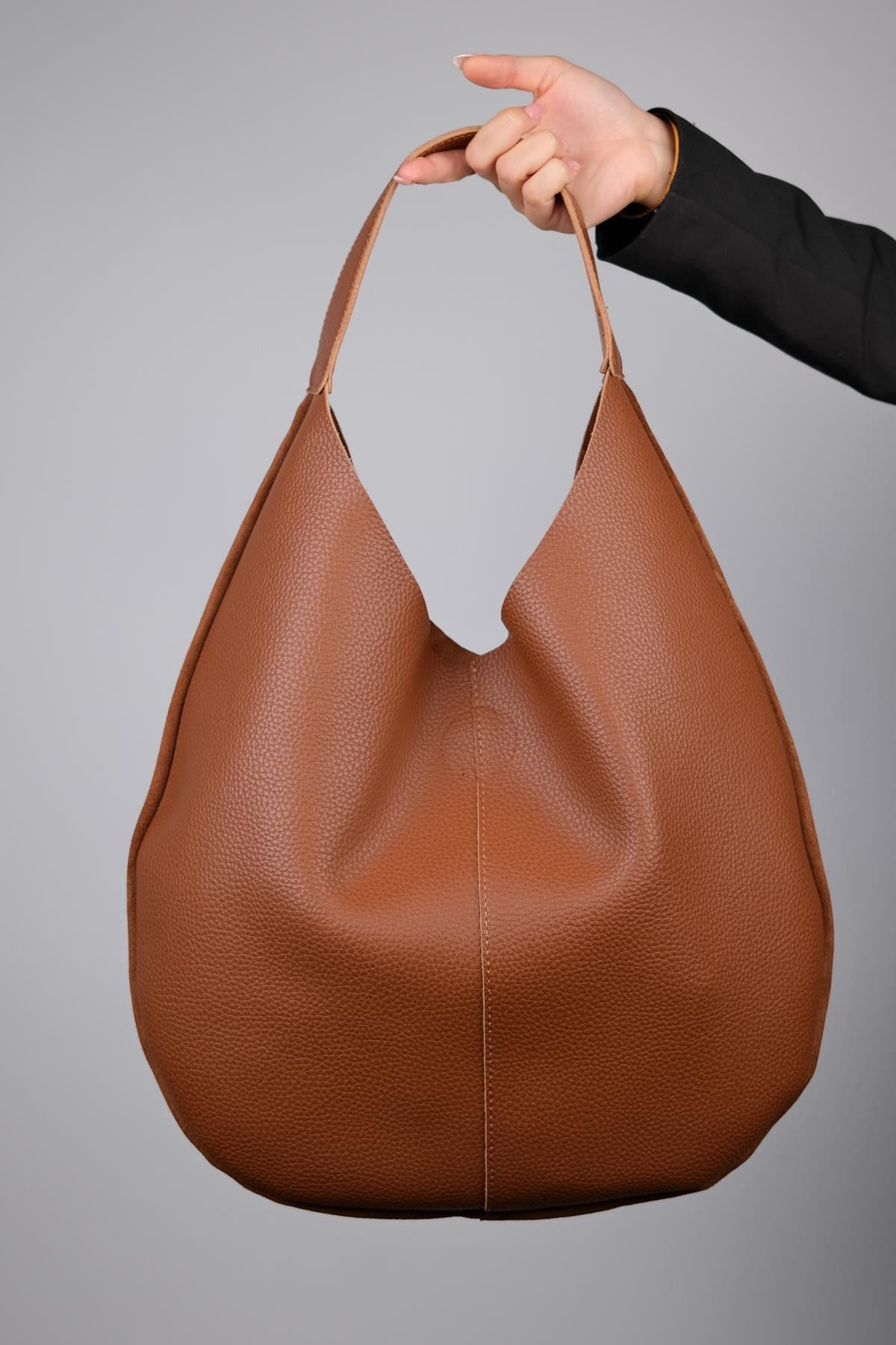 Puja - Cognac Genuine Leather Shoulder Bag (Women)
