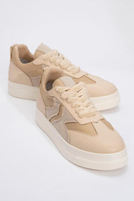 Sande - Beige Denim Detailed Sport Sneakers (Women)