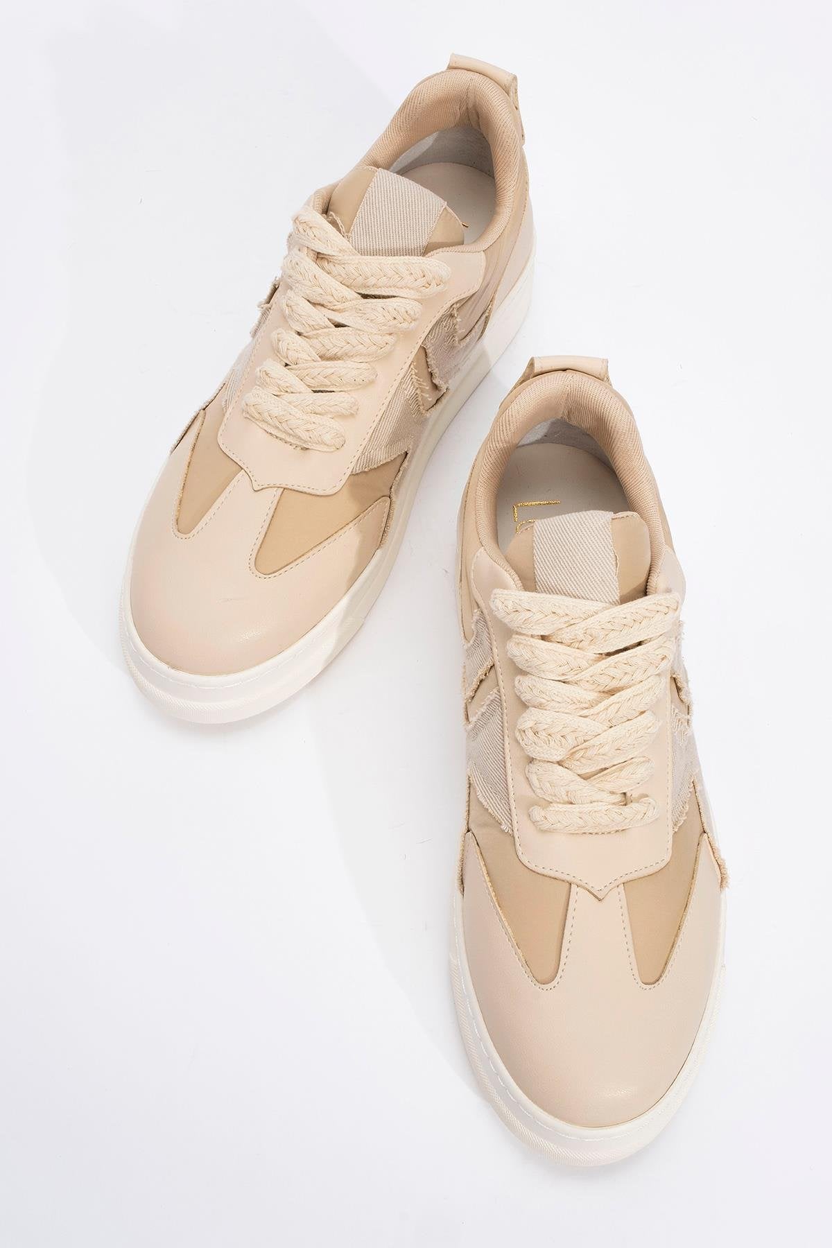 Sande - Beige Denim Detailed Sport Sneakers (Women)