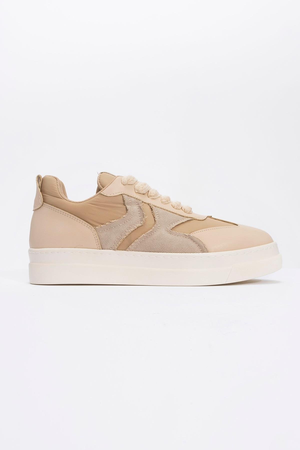 Sande - Beige Denim Detailed Sport Sneakers (Women)