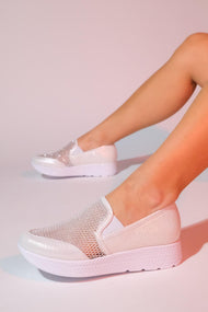 Purcan - Pearl Glitter Mesh Chunky Sole Casual Shoe (Women)