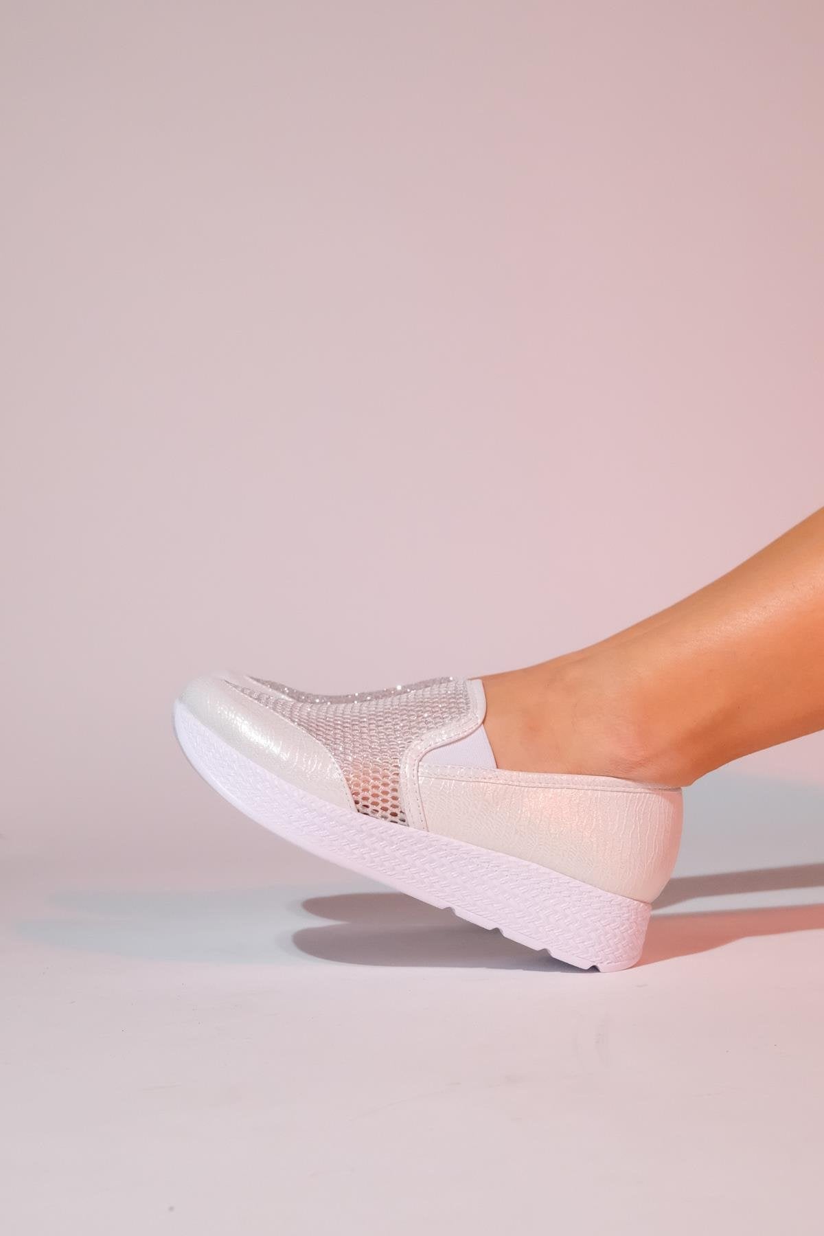 Purcan - Pearl Glitter Mesh Chunky Sole Casual Shoe (Women)