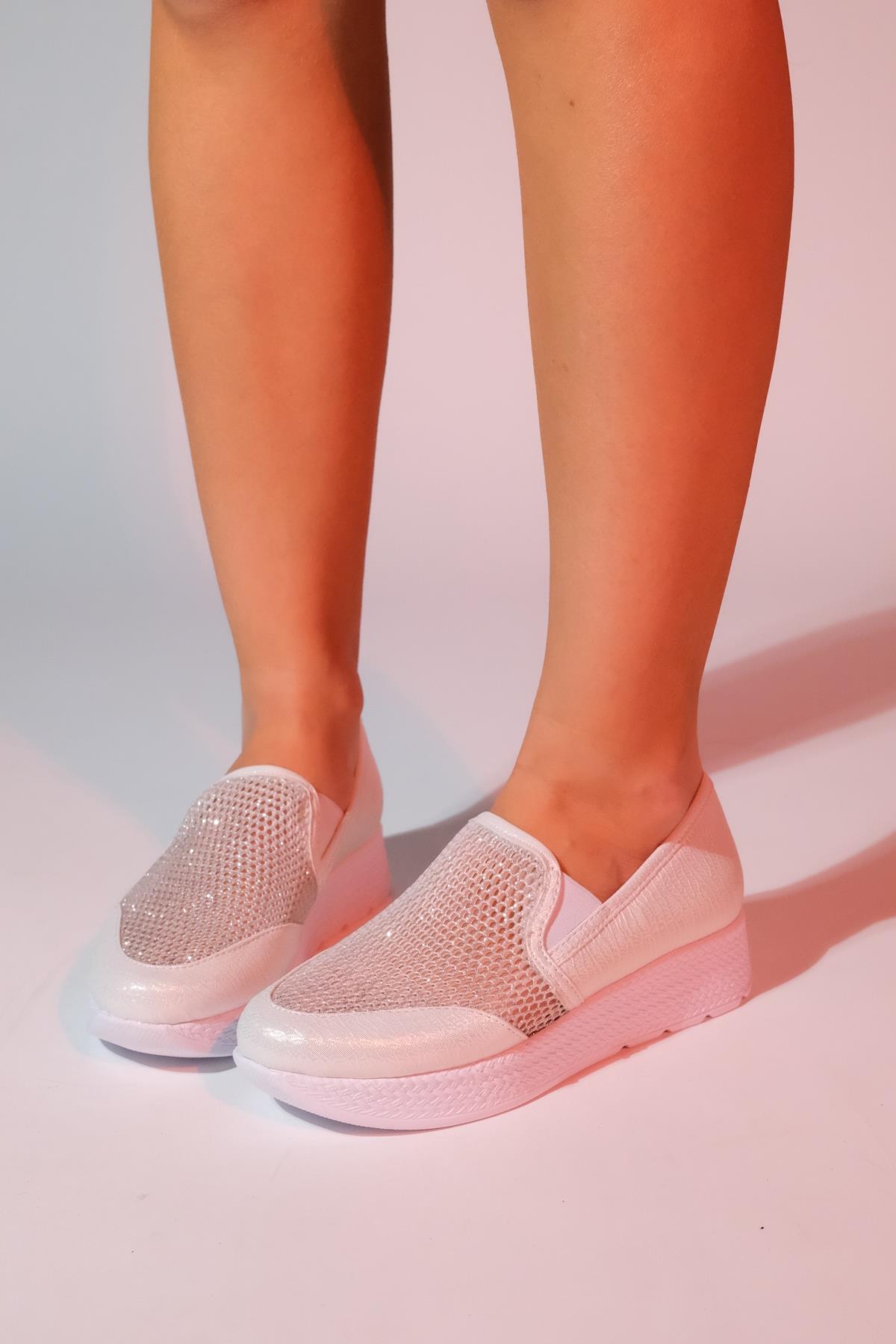 Purcan - Pearl Glitter Mesh Chunky Sole Casual Shoe (Women)