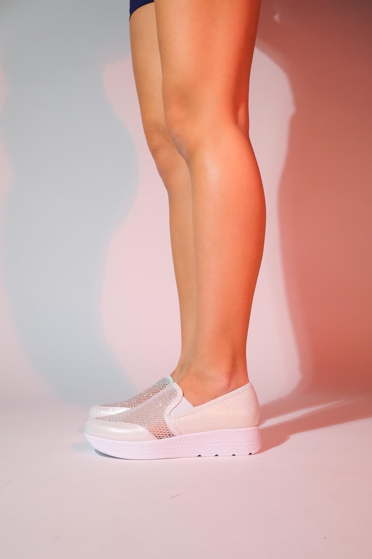 Purcan - Pearl Glitter Mesh Chunky Sole Casual Shoe (Women)