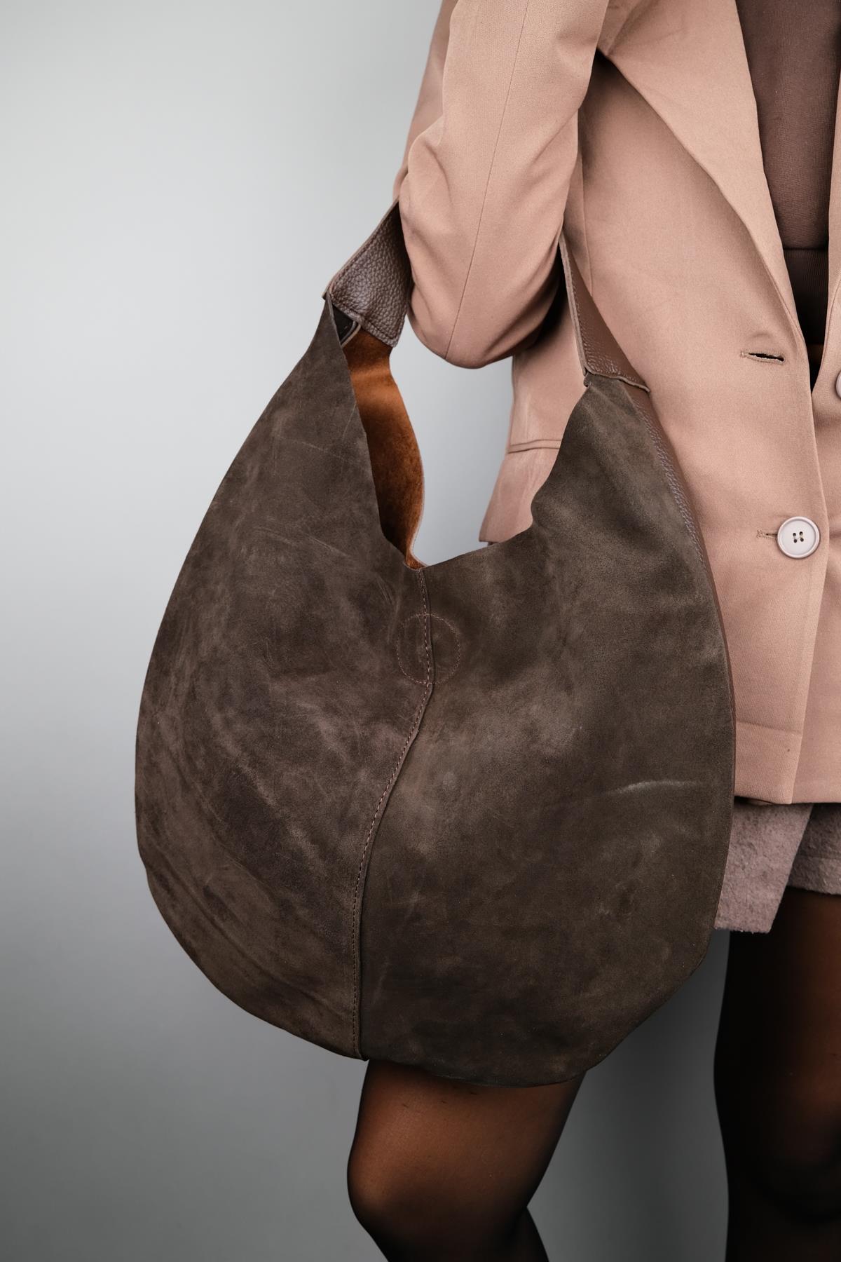 PUJA - Brown Genuine Leather Shoulder Bag (Women)