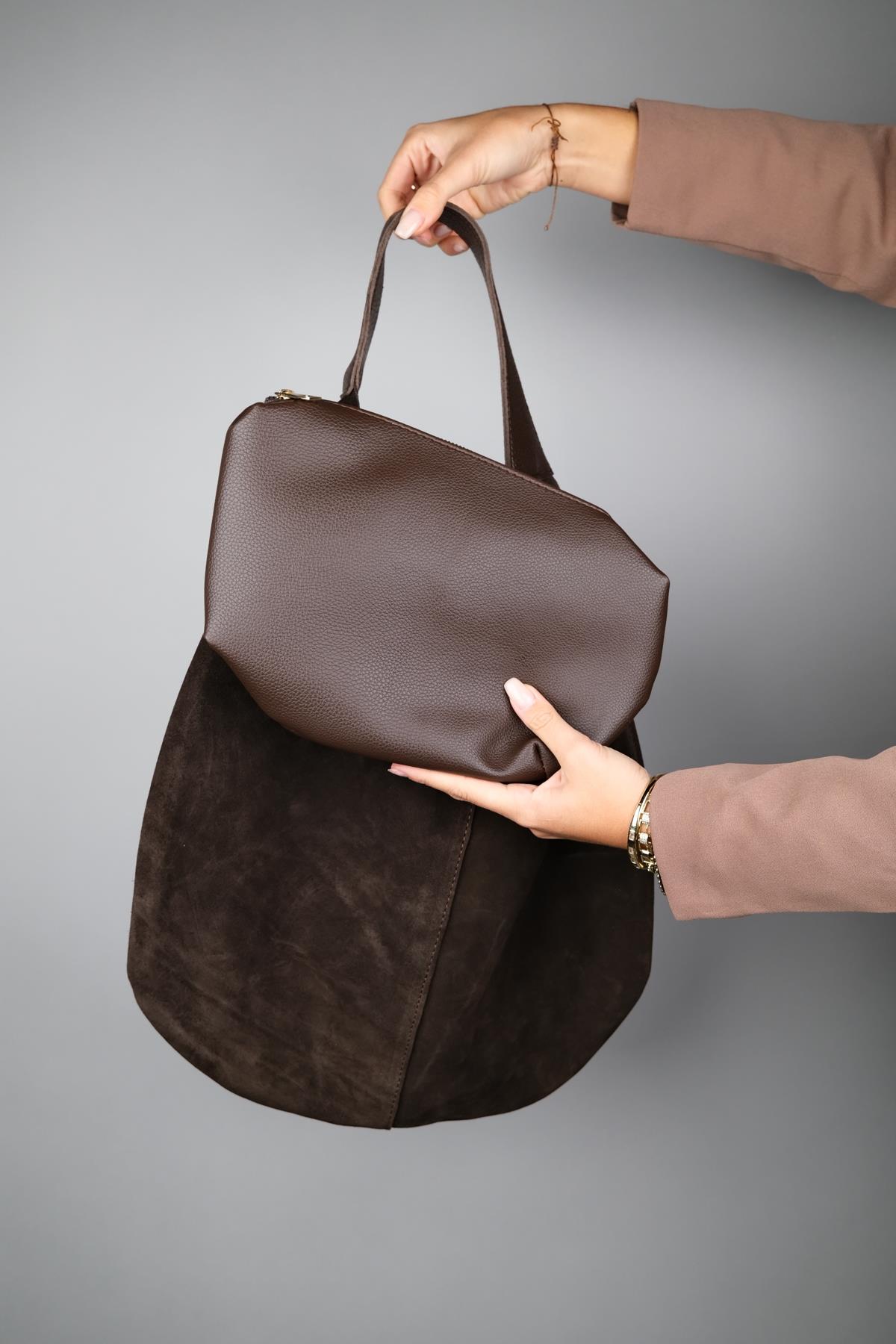 PUJA - Brown Genuine Leather Shoulder Bag (Women)