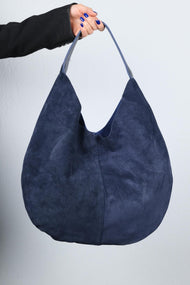 Puja - Navy Genuine Leather Shoulder Bag (Women)
