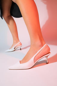 Marten - White Pointed Toe Backless Stiletto Heel Shoe (Women)