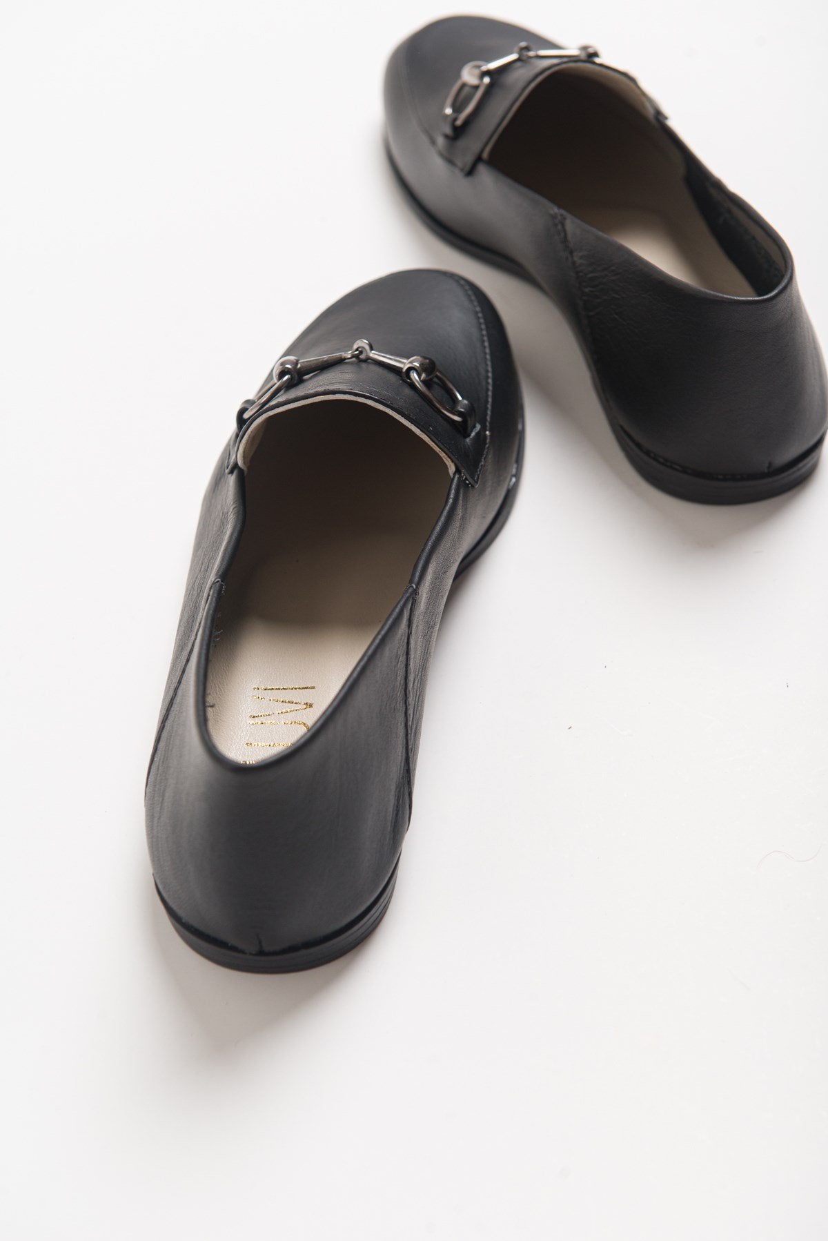 Penny - Black Leather Horsebit Loafers