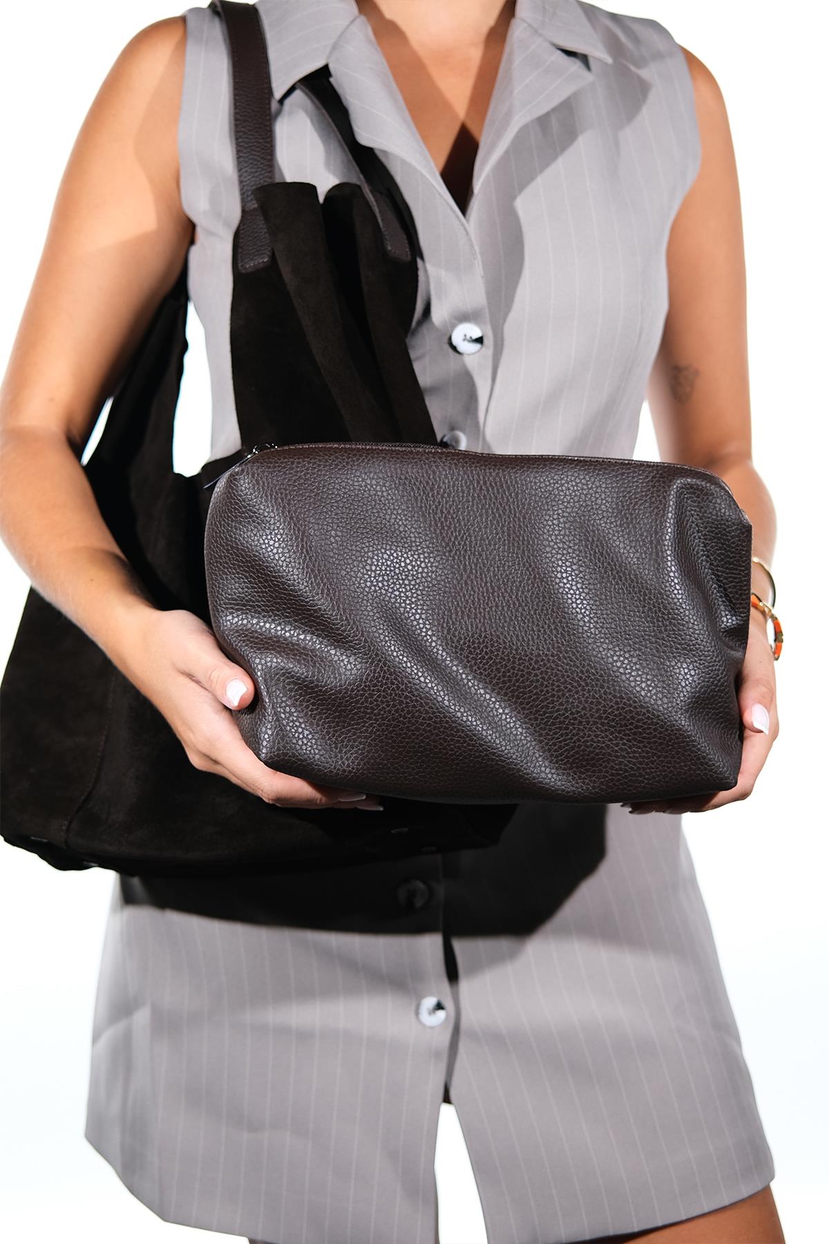 Orlitha - Cognac Genuine Suede Leather Shoulder Bag (Women)