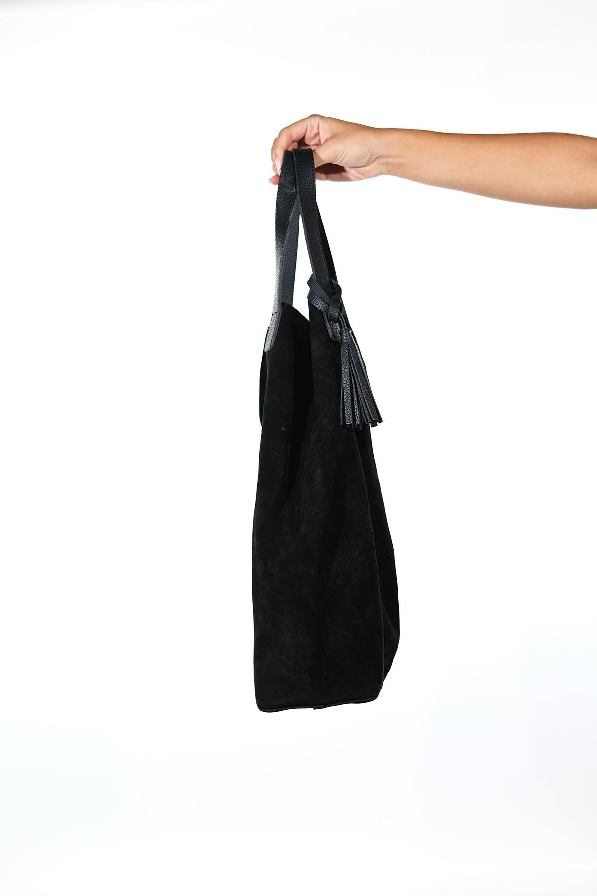 ORLITHA - Black Genuine Suede Leather Shoulder Bag (Women)