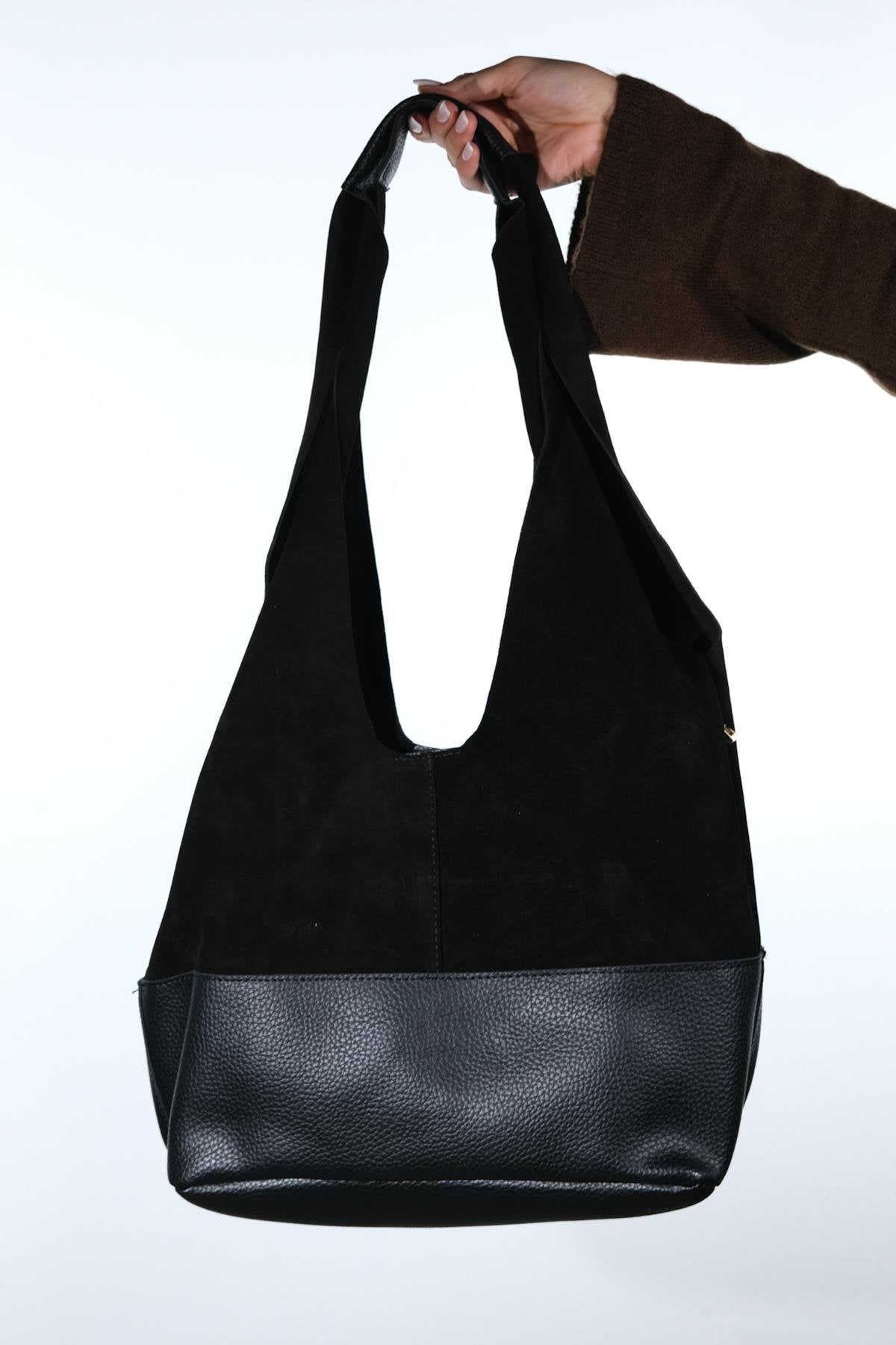 AVOS - Black Genuine Suede Leather Shoulder Bag (Women)
