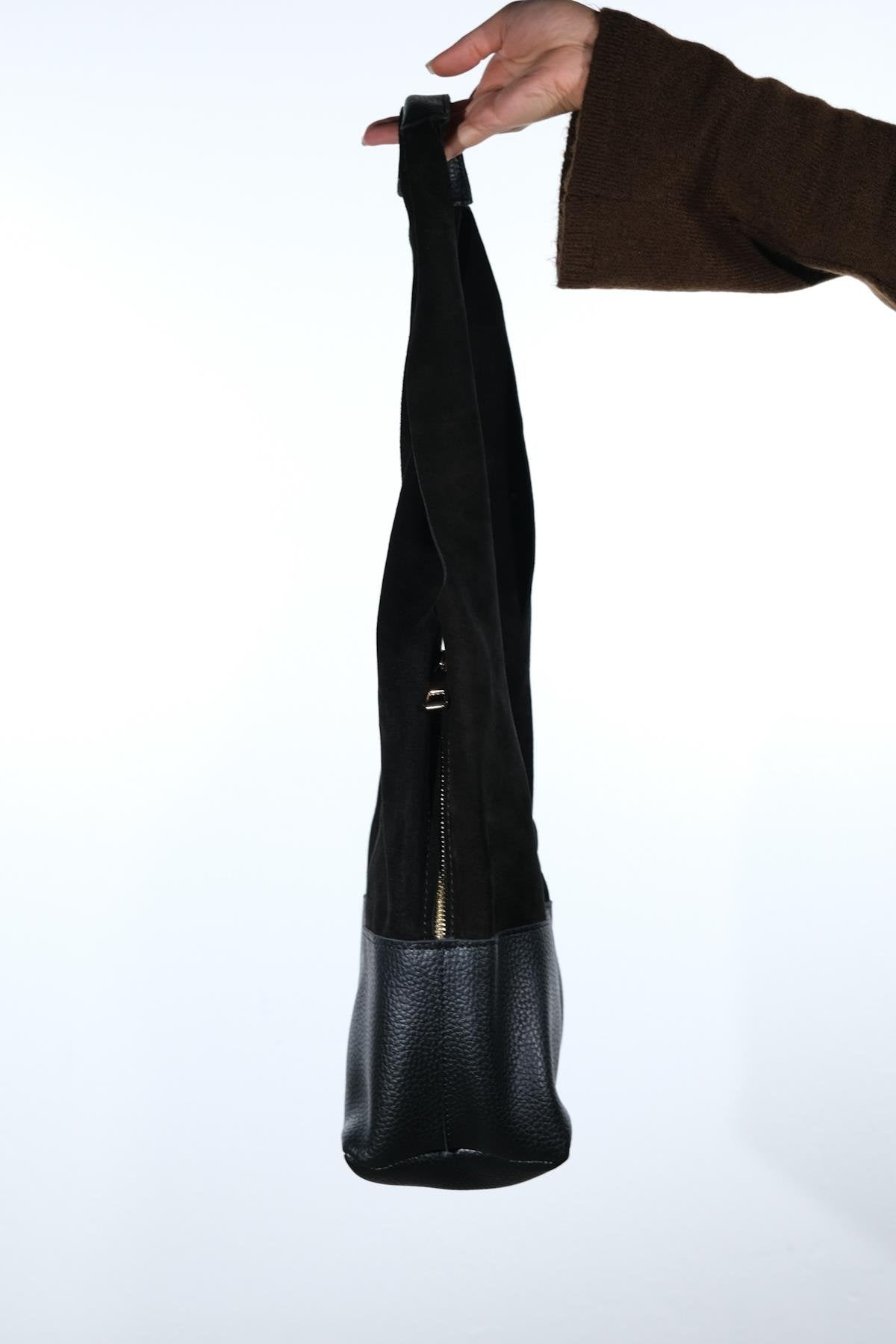 AVOS - Black Genuine Suede Leather Shoulder Bag (Women)