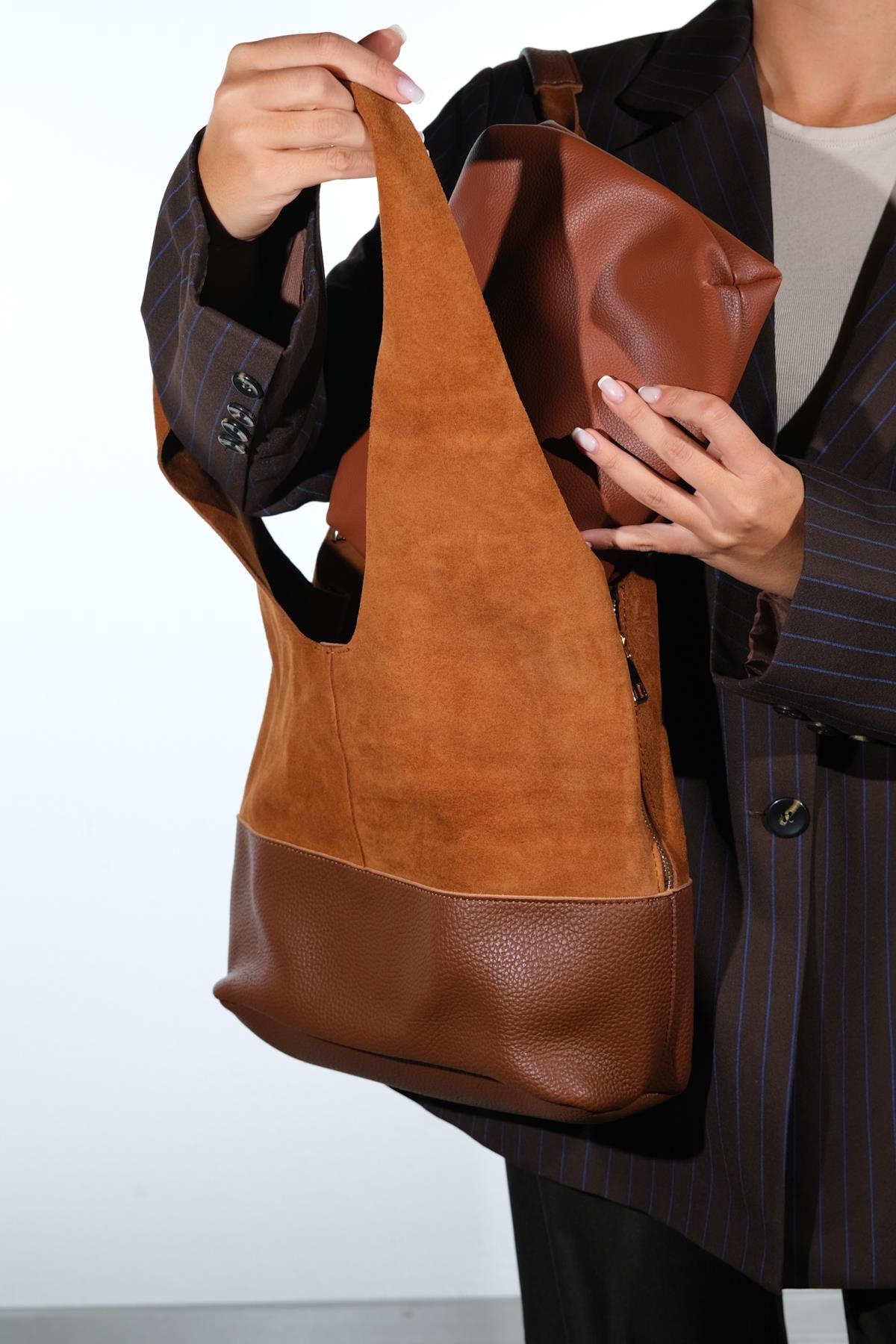 AVOS - Cognac Genuine Leather Shoulder Bag (Women)